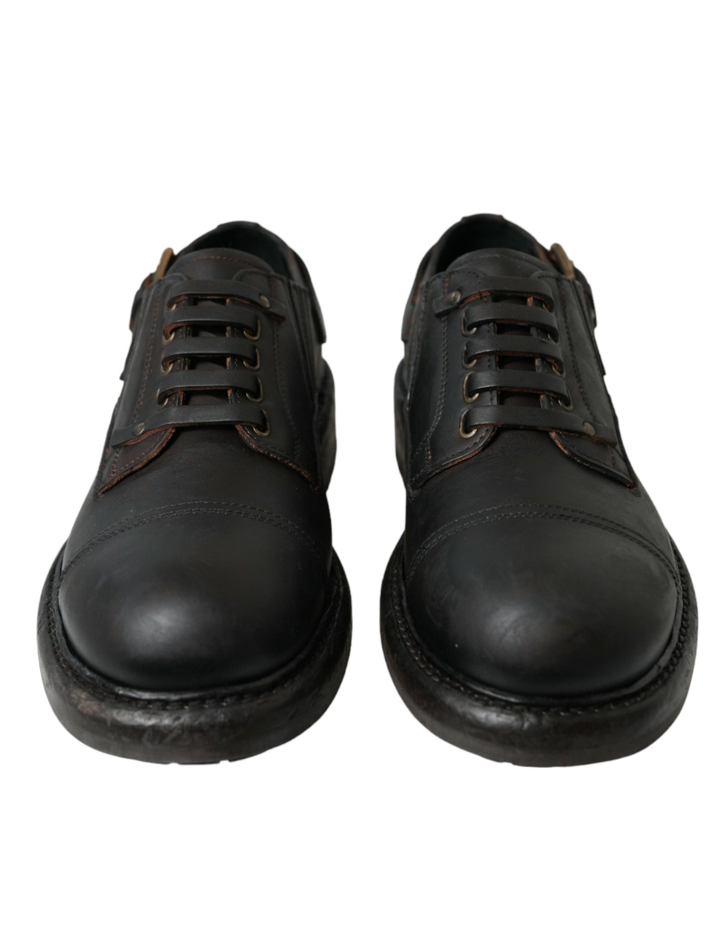 Dolce & Gabbana – Derby-Schnürschuhe aus braunem Leder für Herren