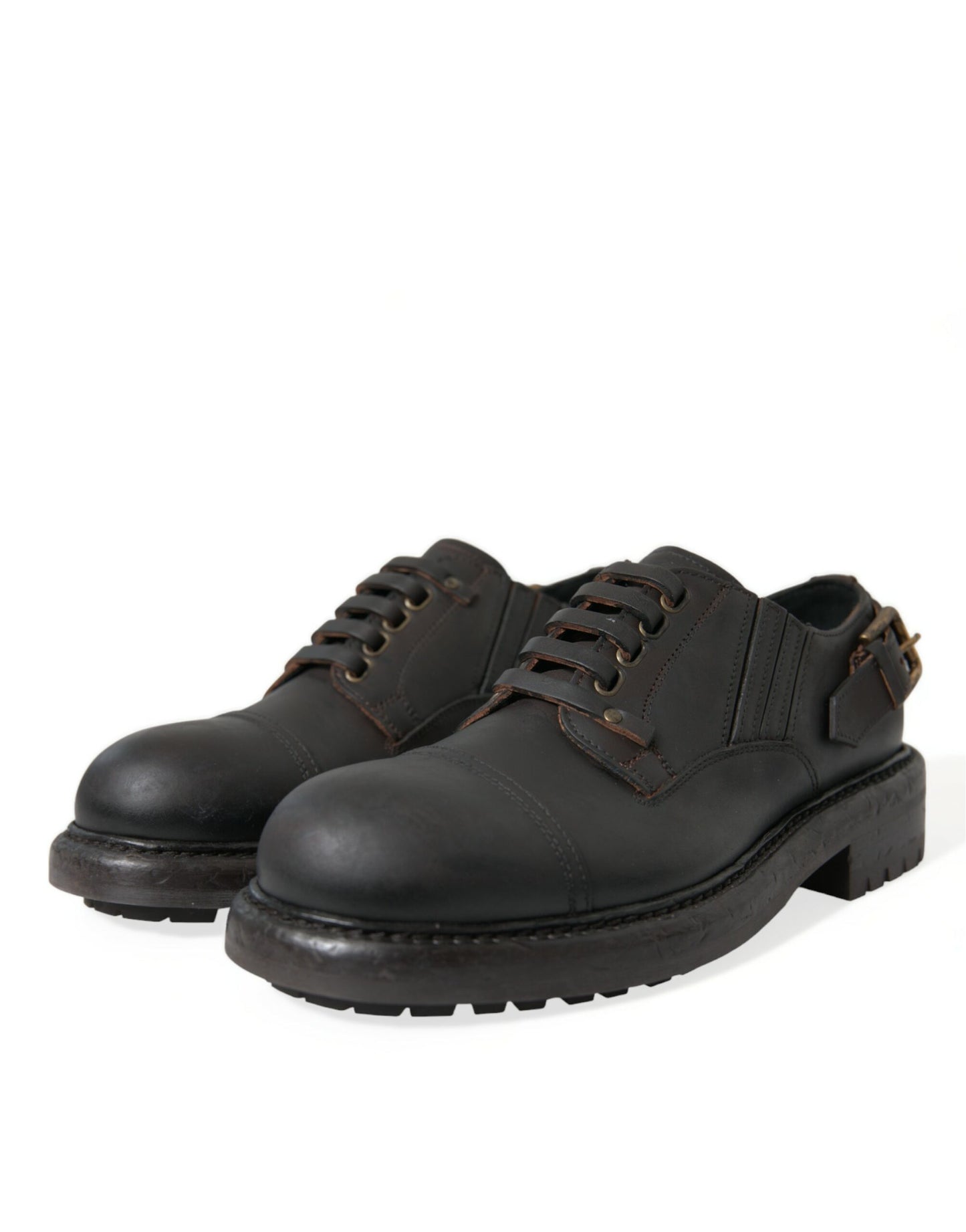 Dolce & Gabbana – Derby-Schnürschuhe aus braunem Leder für Herren