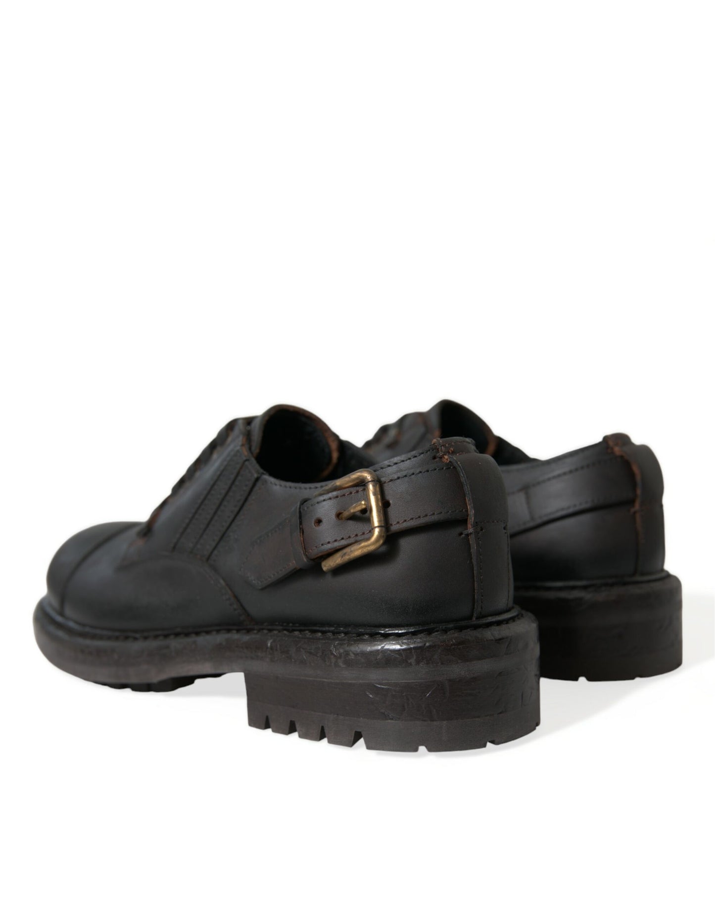 Dolce & Gabbana – Derby-Schnürschuhe aus braunem Leder für Herren