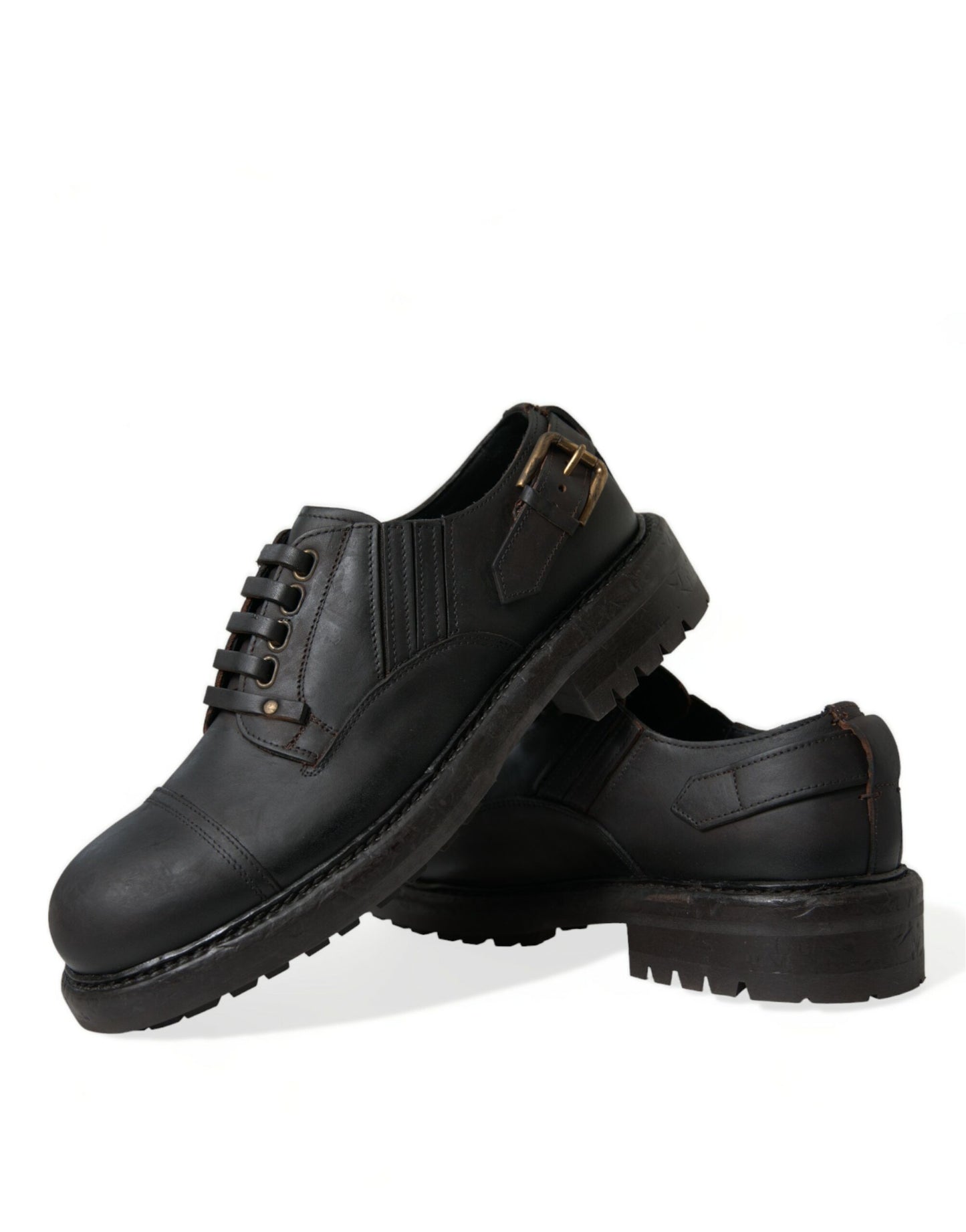 Dolce & Gabbana – Derby-Schnürschuhe aus braunem Leder für Herren