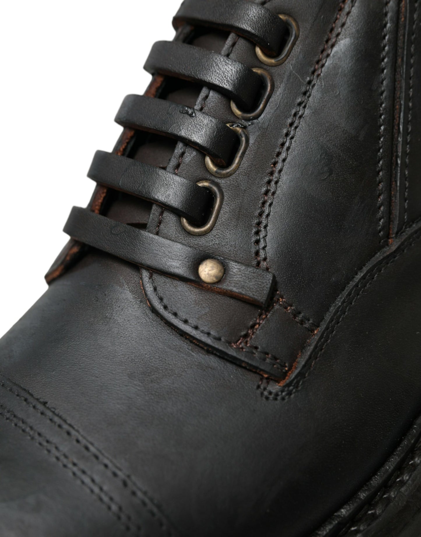 Dolce & Gabbana – Derby-Schnürschuhe aus braunem Leder für Herren