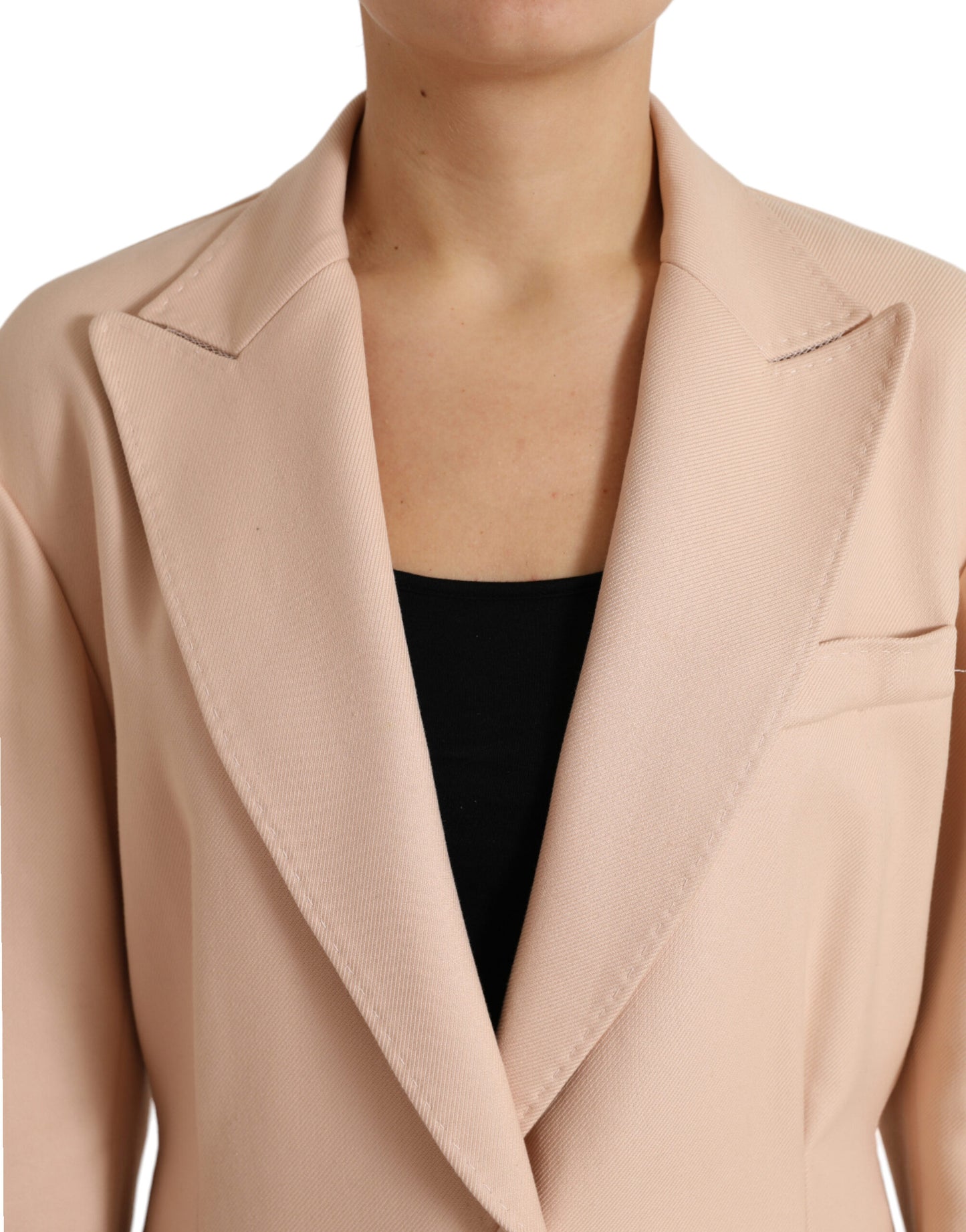Dolce & Gabbana Beige Einreihige lange Manteljacke aus Baumwolle