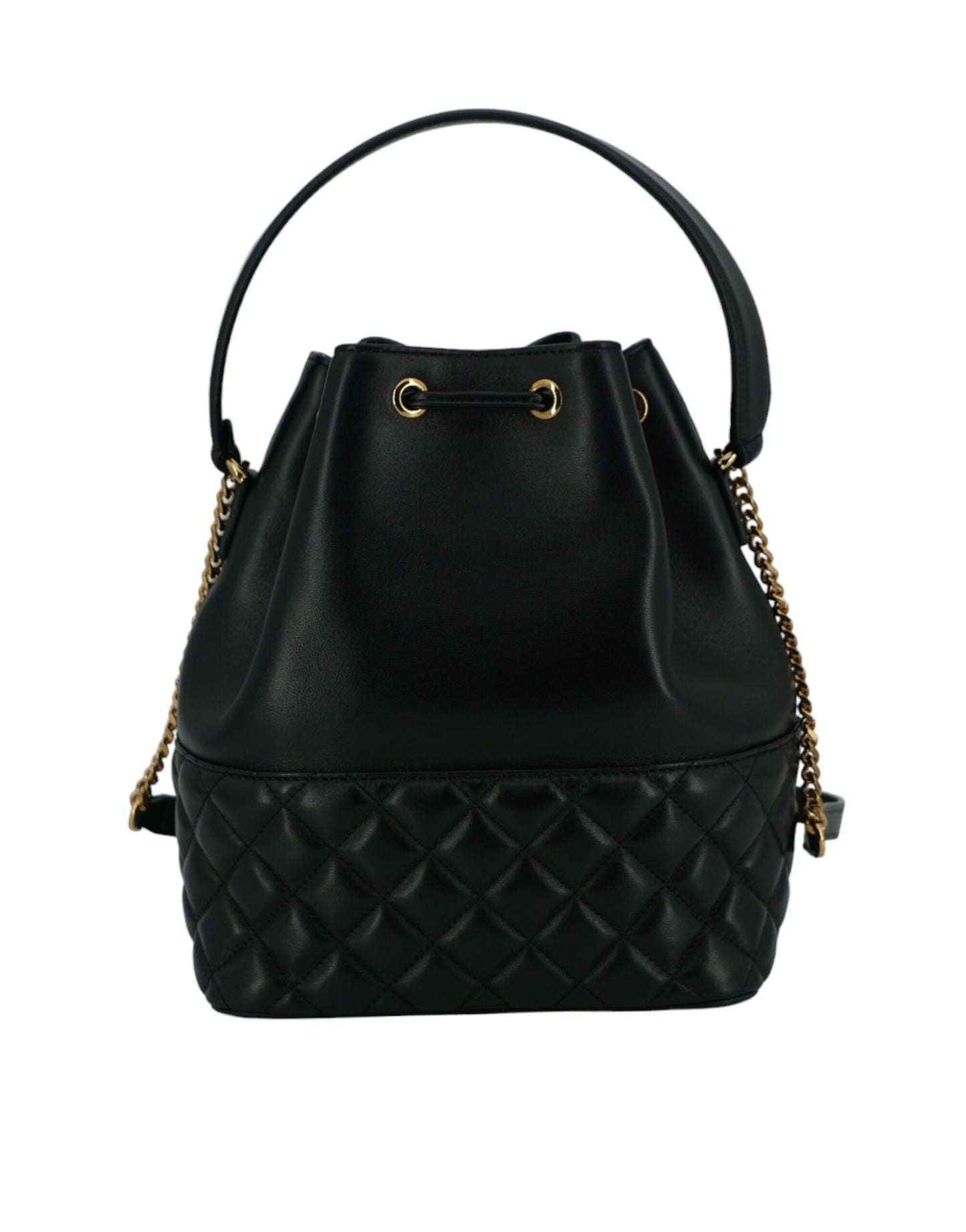 Versace – Elegante Medusa Bucket-Umhängetasche aus schwarzem Leder