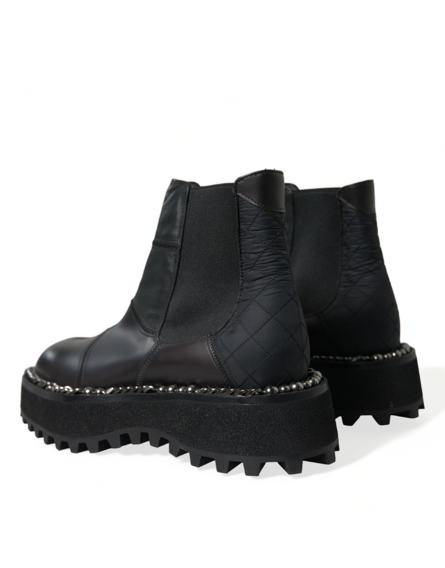Dolce & Gabbana – Chelsea-Stiefel aus Stretch-Leder in Schwarz