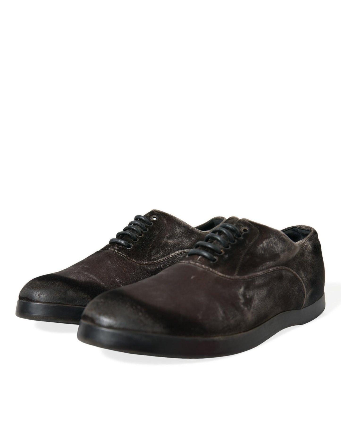 Dolce & Gabbana – Oxford-Schnürschuhe aus braunem Samt für Herren
