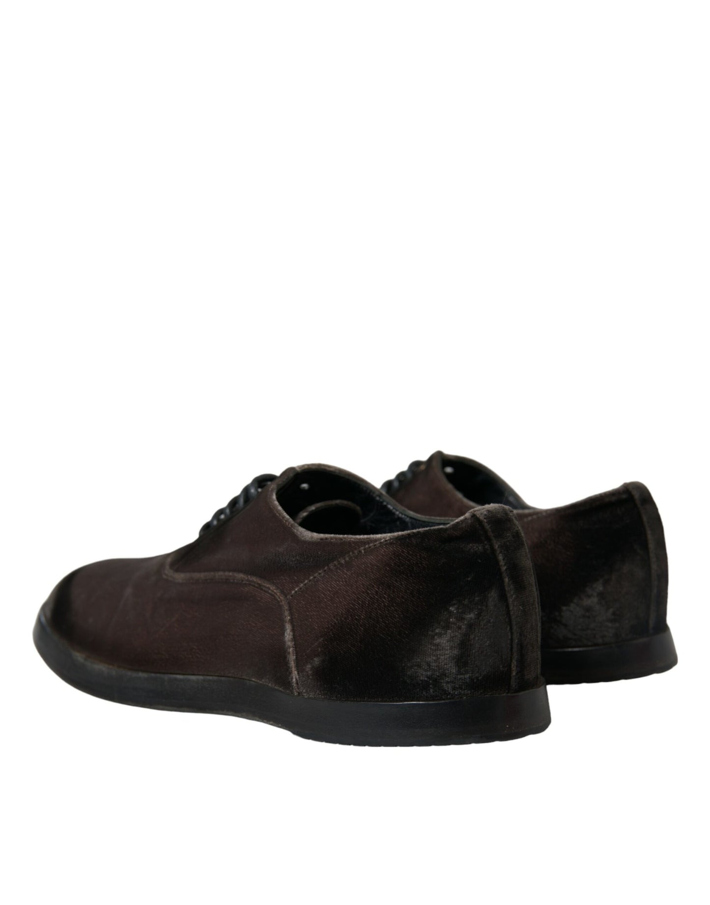 Dolce & Gabbana – Oxford-Schnürschuhe aus braunem Samt für Herren