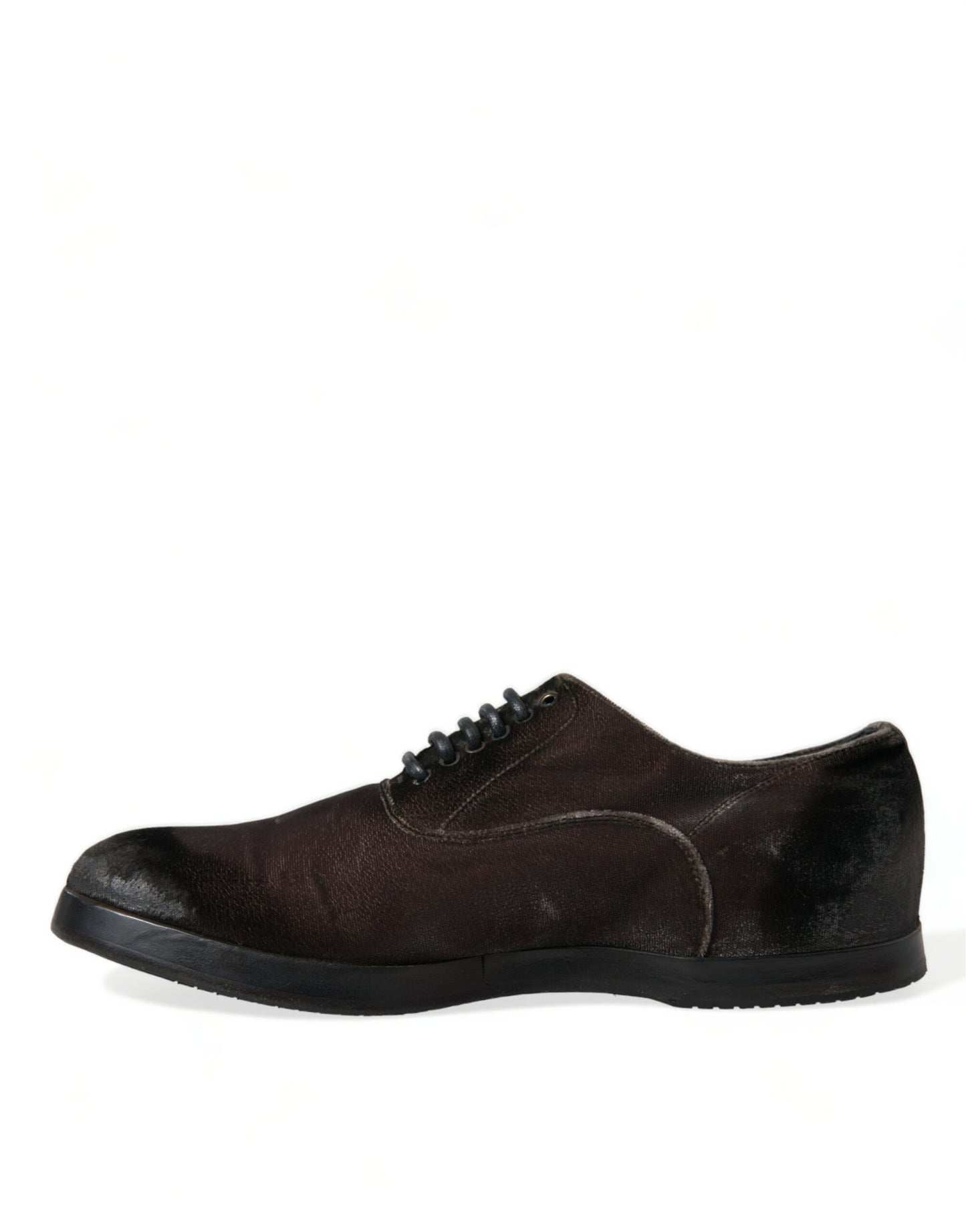 Dolce & Gabbana – Oxford-Schnürschuhe aus braunem Samt für Herren
