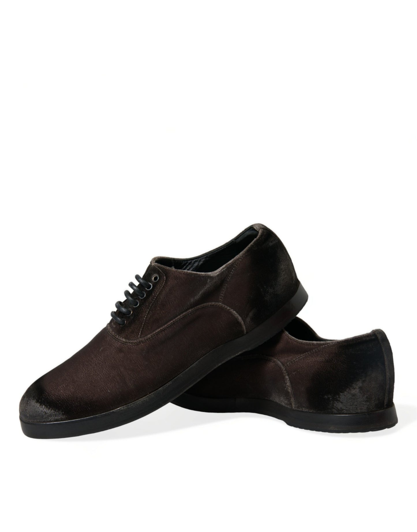 Dolce & Gabbana – Oxford-Schnürschuhe aus braunem Samt für Herren