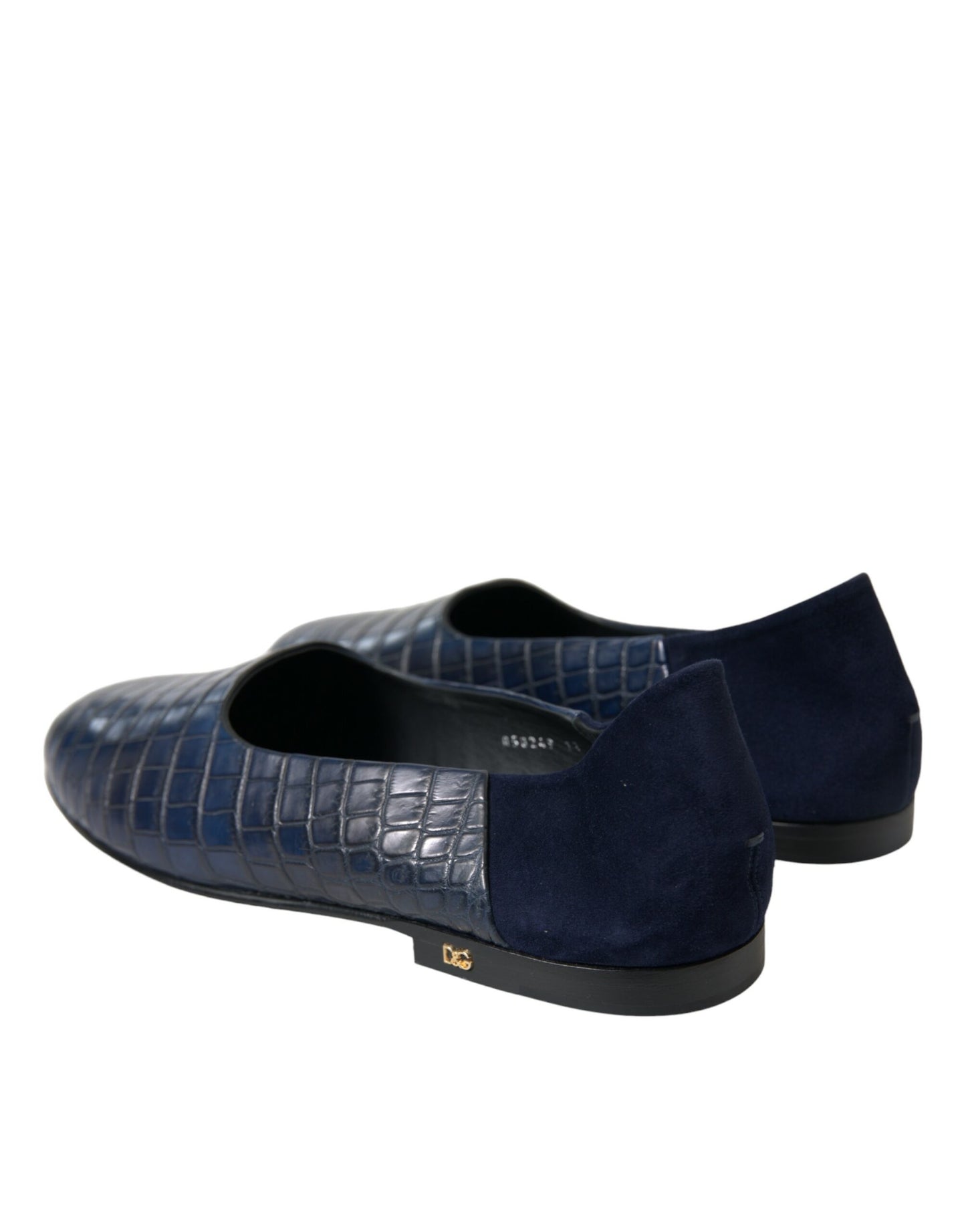 Dolce & Gabbana – Slipper aus blauem Krokodilleder