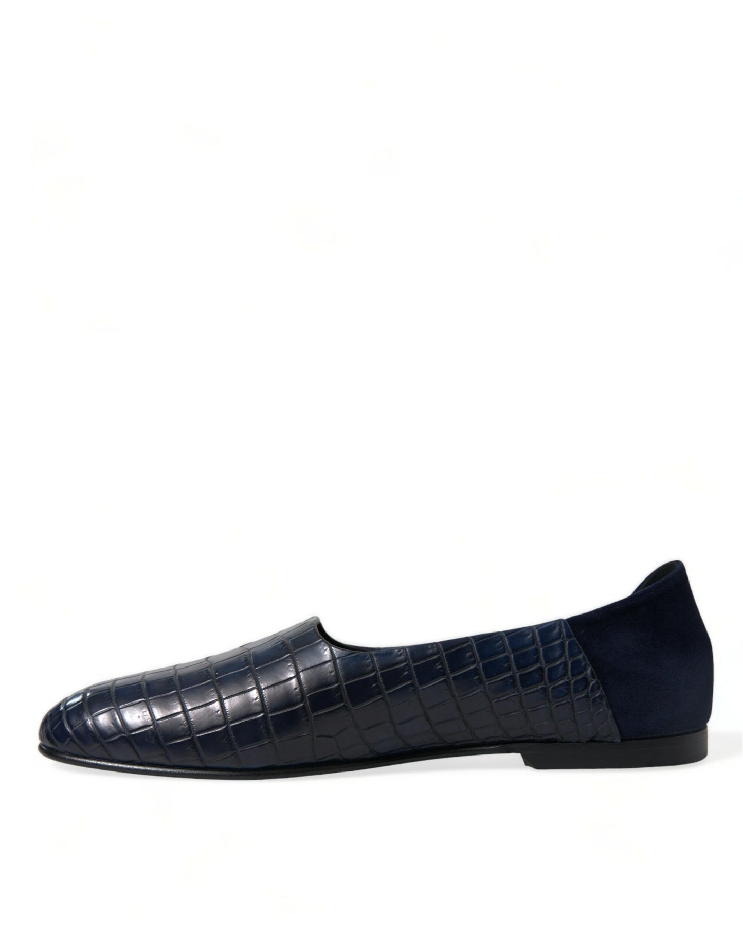 Dolce & Gabbana – Slipper aus blauem Krokodilleder