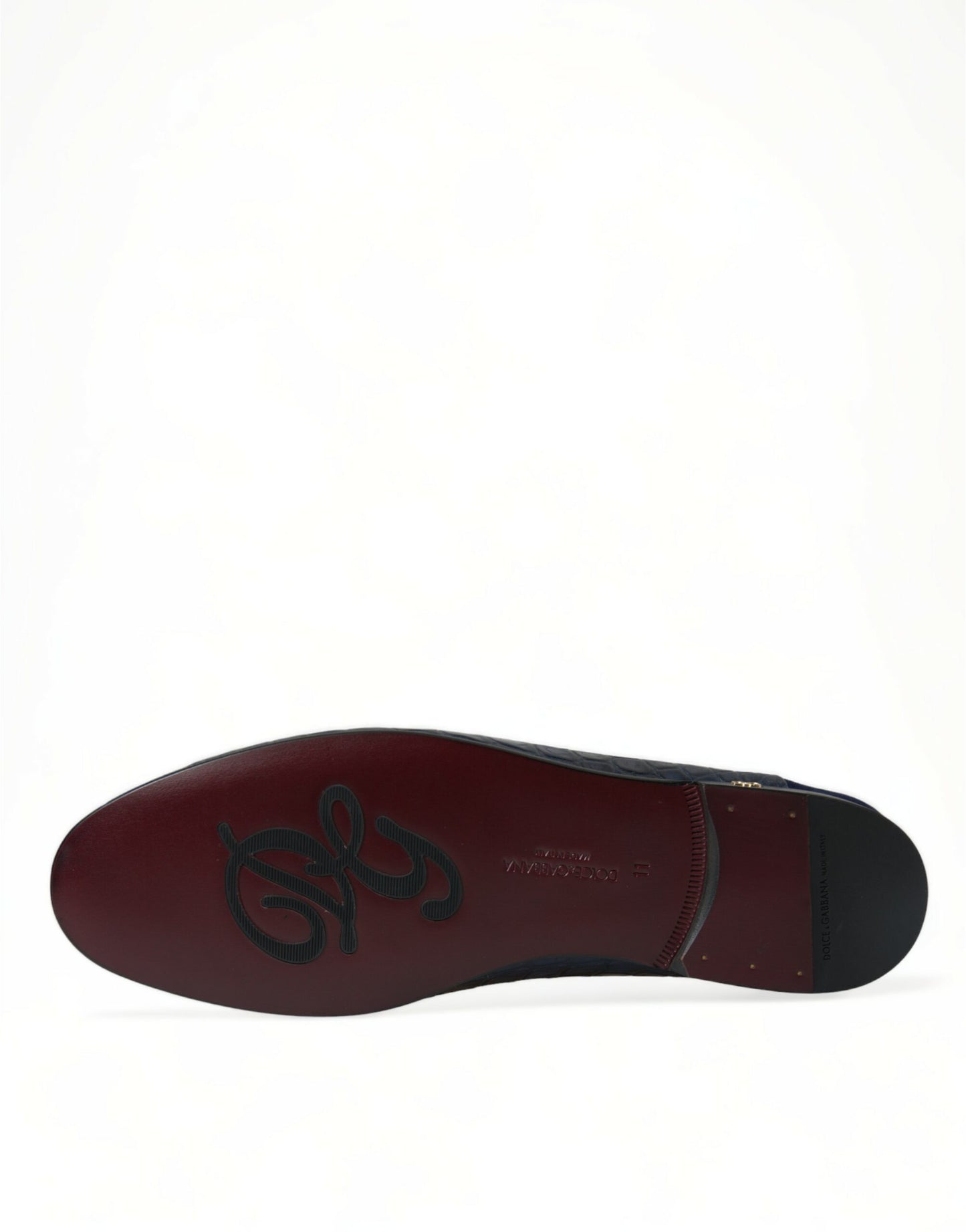Dolce & Gabbana – Slipper aus blauem Krokodilleder