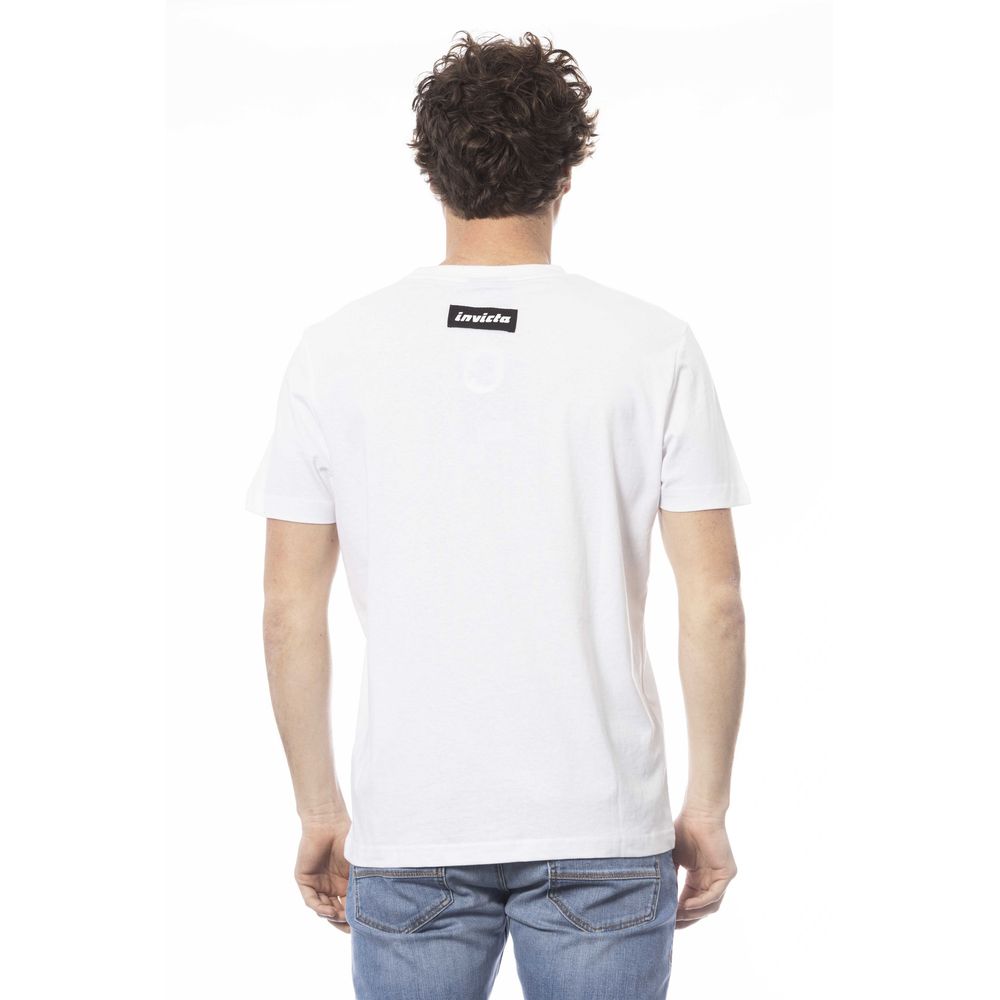 Invicta Weißes Baumwoll-Herren-T-Shirt