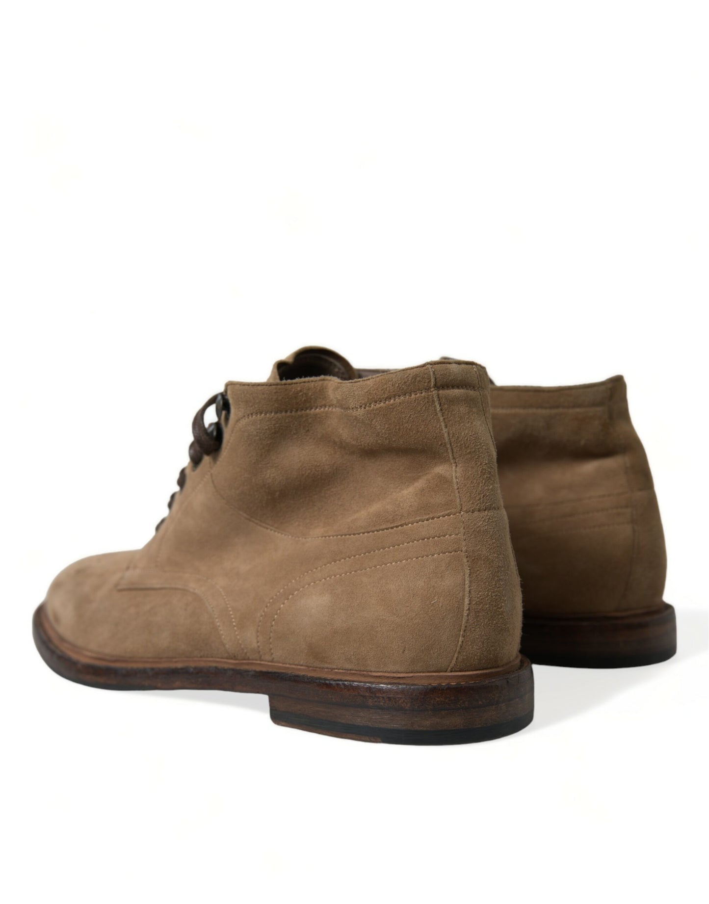 Dolce & Gabbana – Stiefeletten mit Schnürung aus braunem Leder