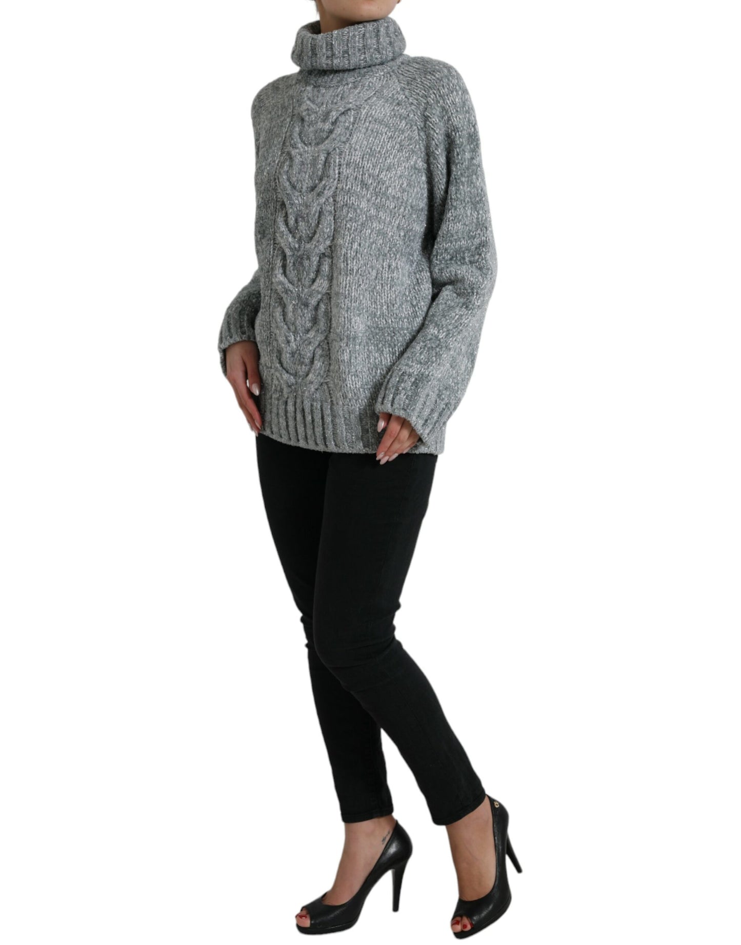 Dolce & Gabbana Grauer Rollkragenpullover aus Kaschmir