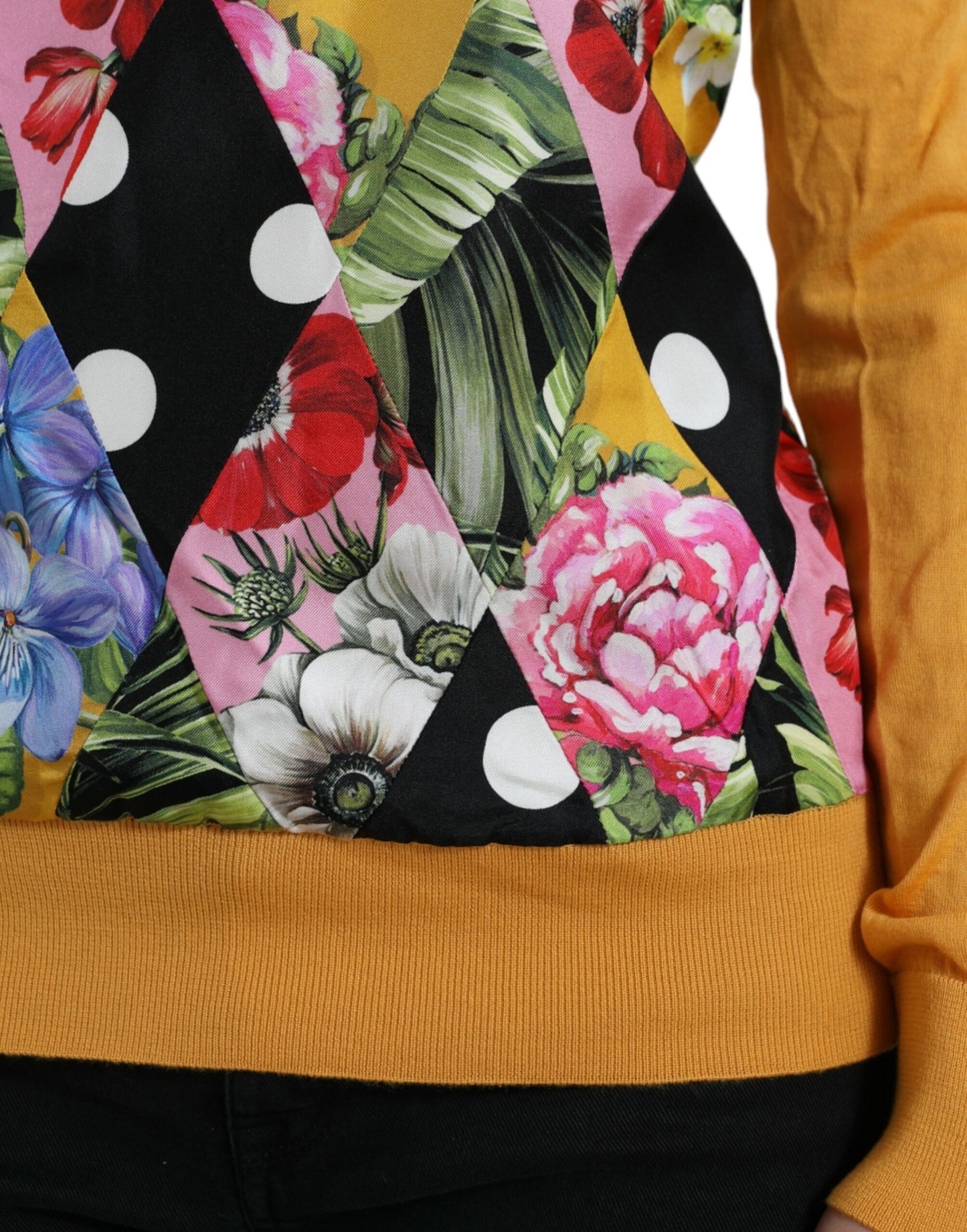 Dolce & Gabbana – Mehrfarbiger Henley-Pullover aus Kaschmir mit Patchwork