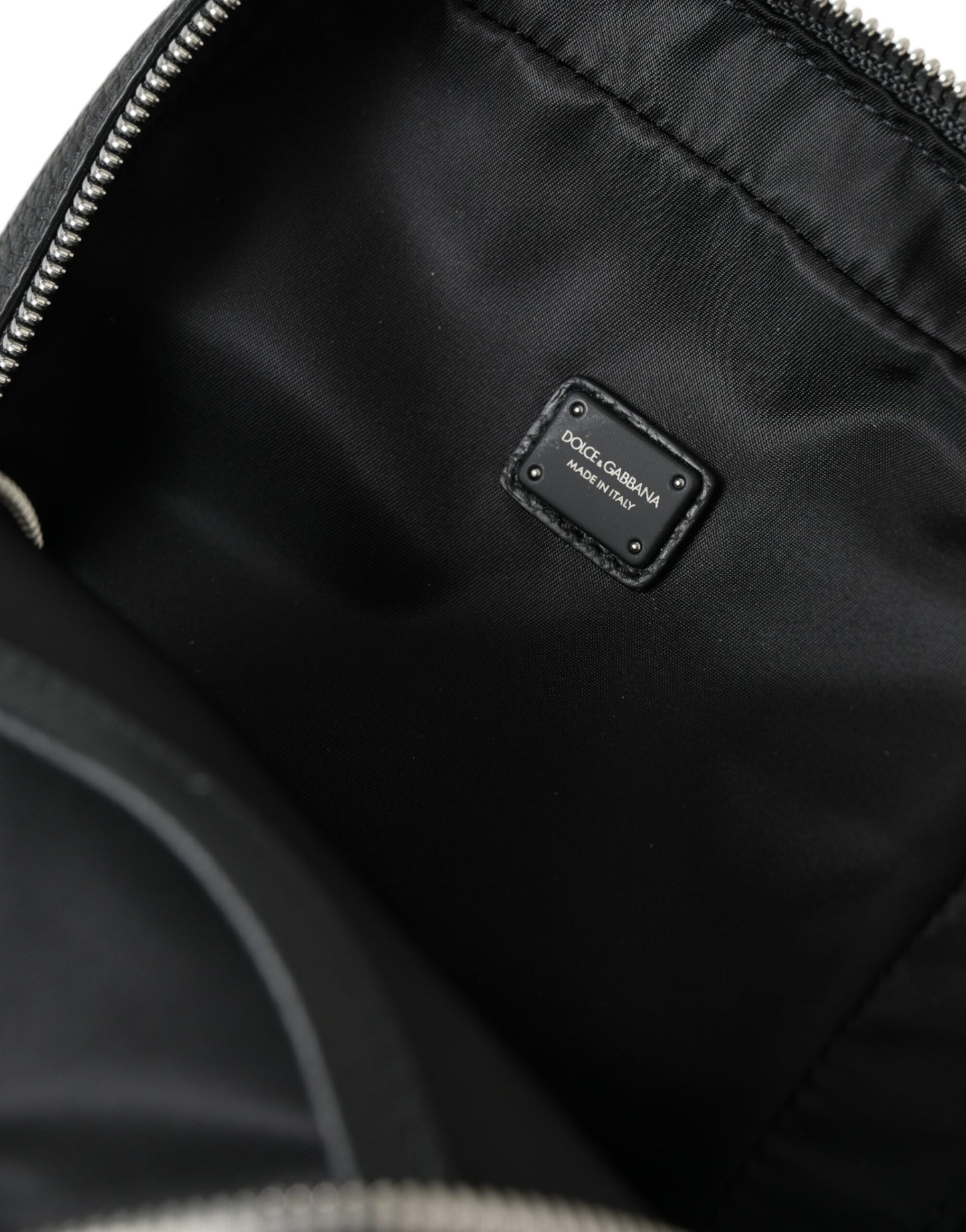 Dolce & Gabbana – Palermo-Rucksacktasche mit Logo aus schwarzem Kalbsleder