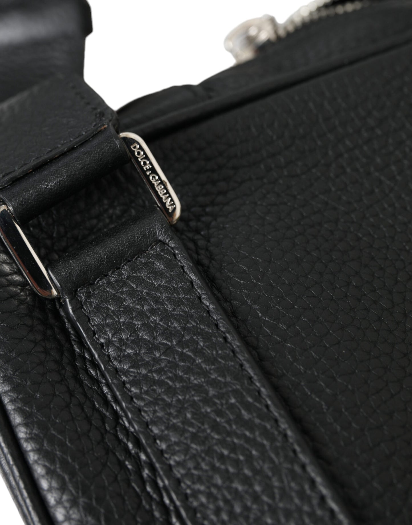 Dolce & Gabbana – Palermo-Rucksacktasche mit Logo aus schwarzem Kalbsleder