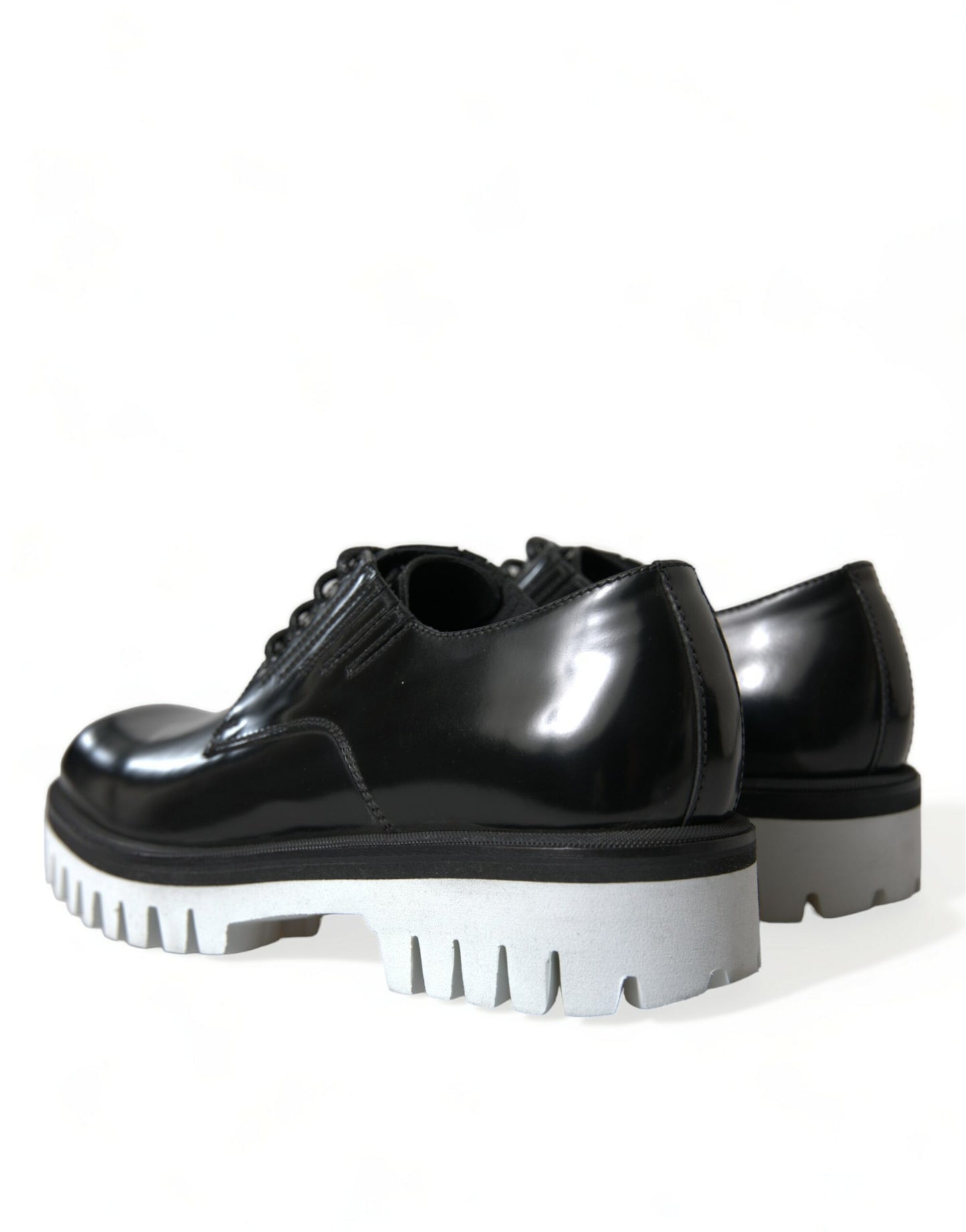 Dolce & Gabbana – Derby-Schnürschuhe aus schwarzem und weißem Leder