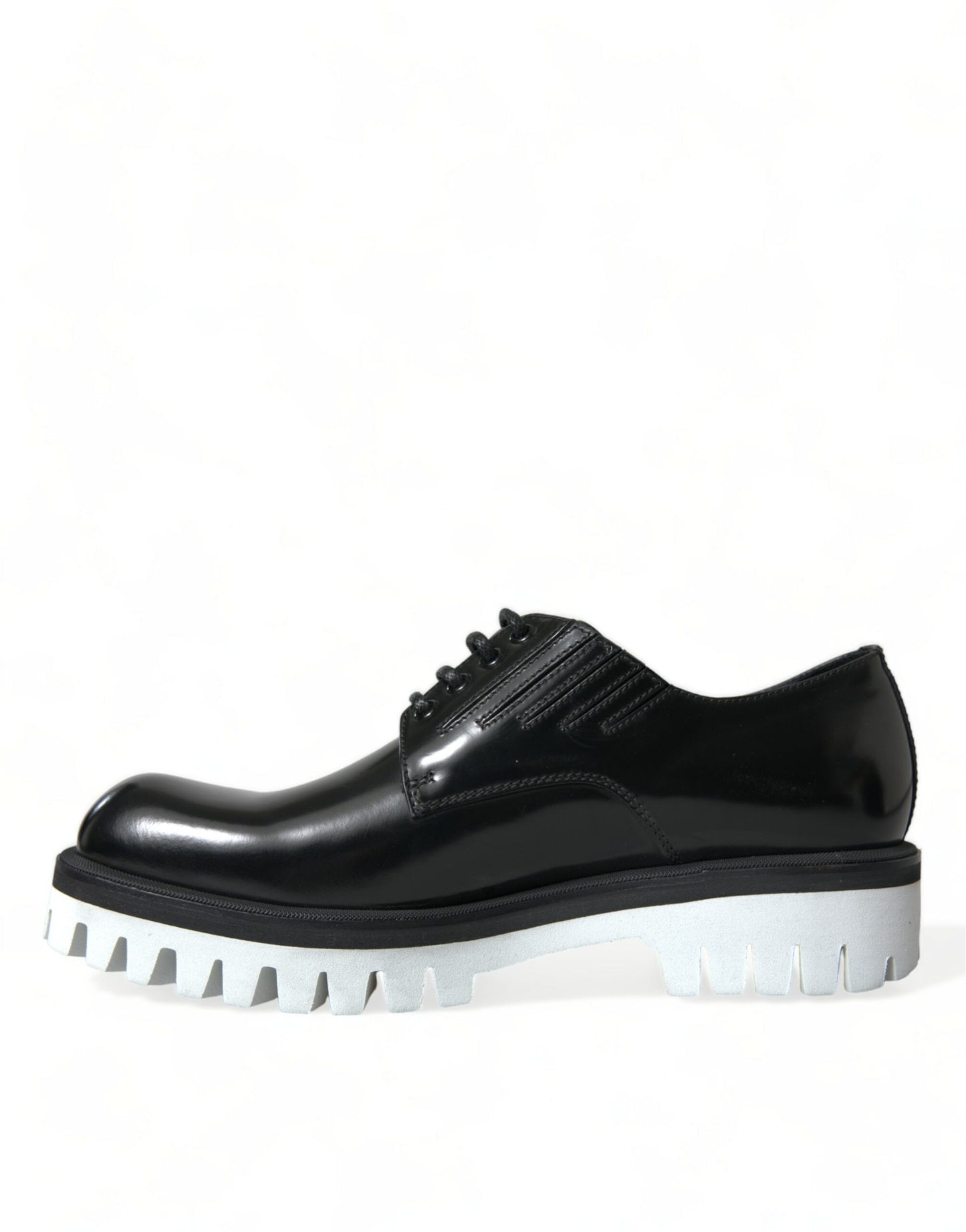 Dolce & Gabbana – Derby-Schnürschuhe aus schwarzem und weißem Leder