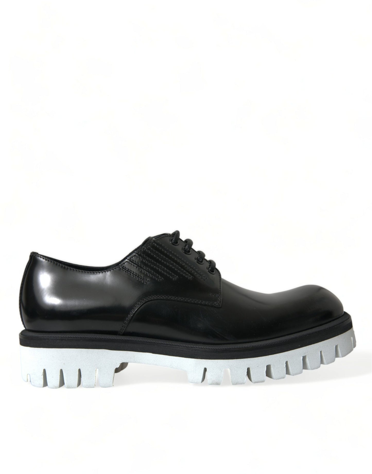 Dolce & Gabbana – Derby-Schnürschuhe aus schwarzem und weißem Leder