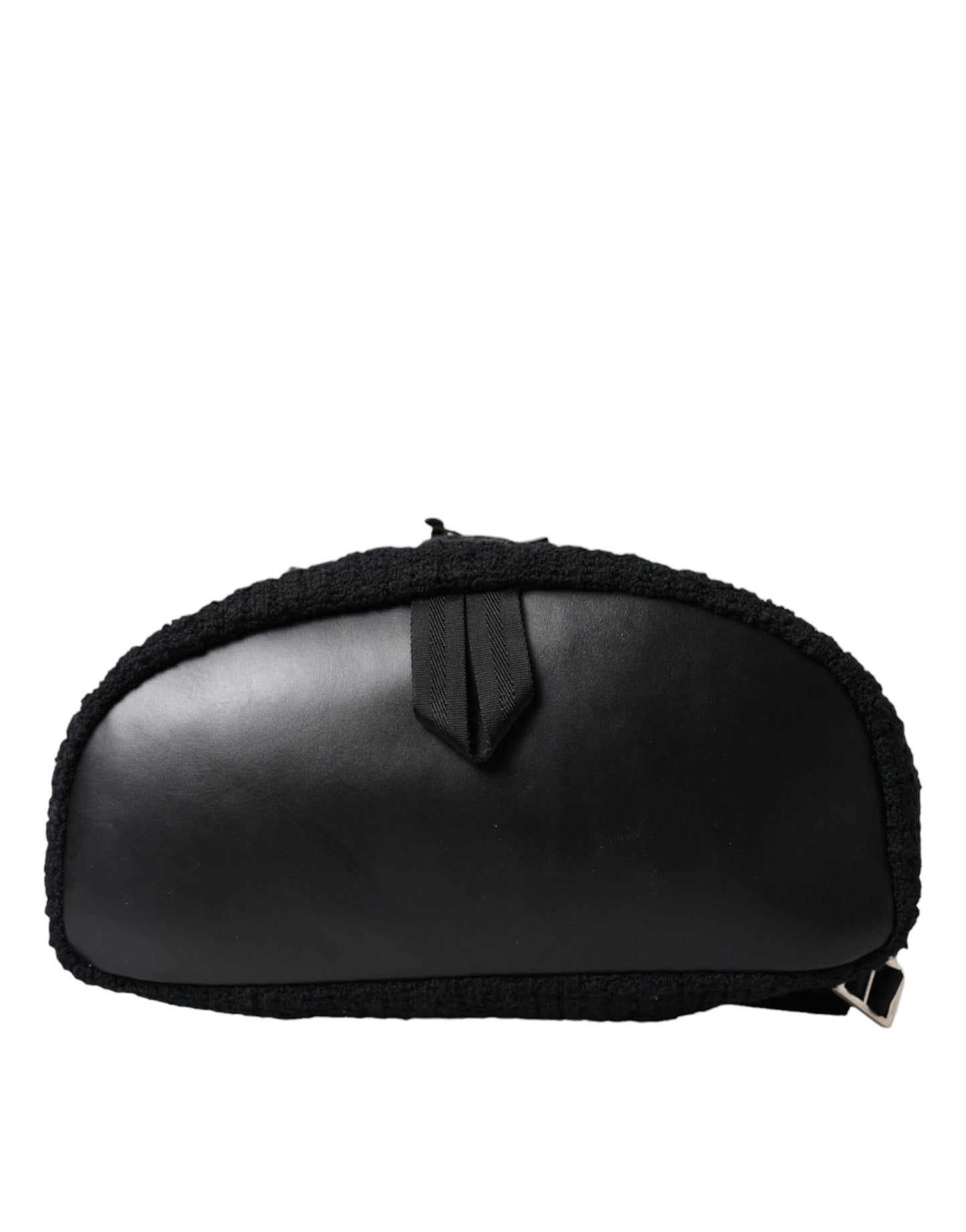 Dolce & Gabbana Schwarz Silber Wolle Zaino Tricot Rucksack Männer Tasche