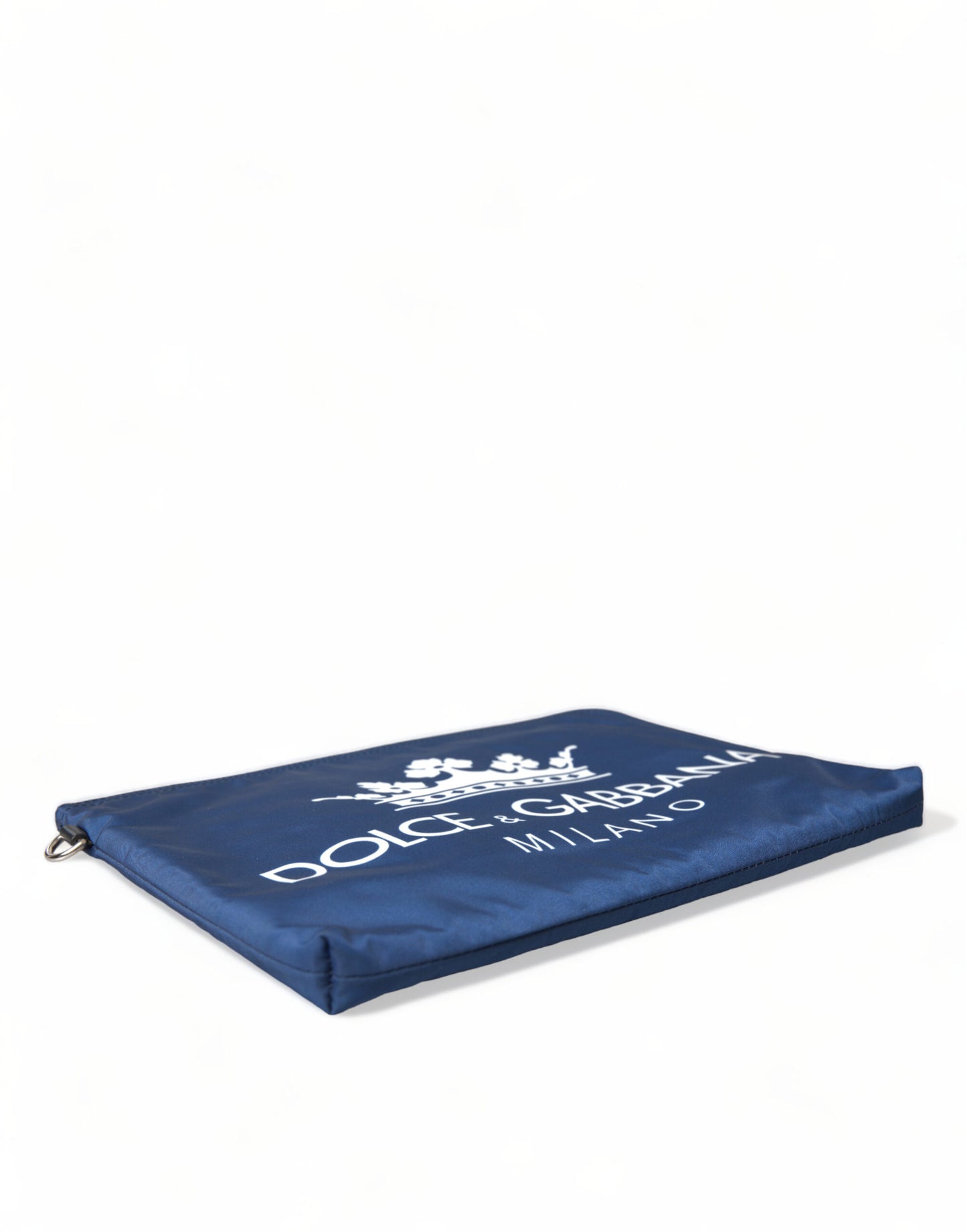 Dolce & Gabbana Blaue Clutch aus Nylon mit DG Milano-Print für Herren