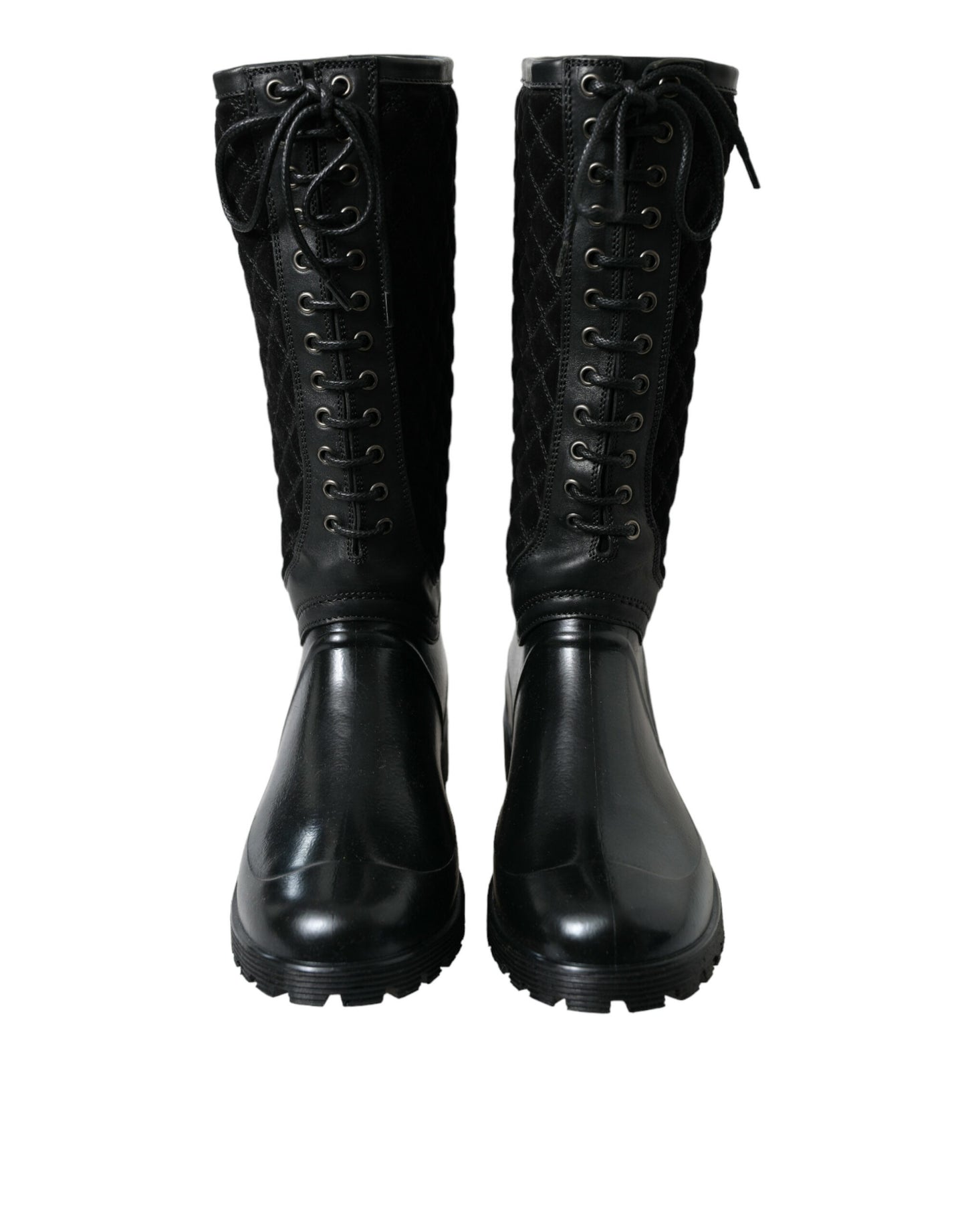 Dolce & Gabbana – Regenstiefel „Chioggia“ aus Wildleder in Schwarz