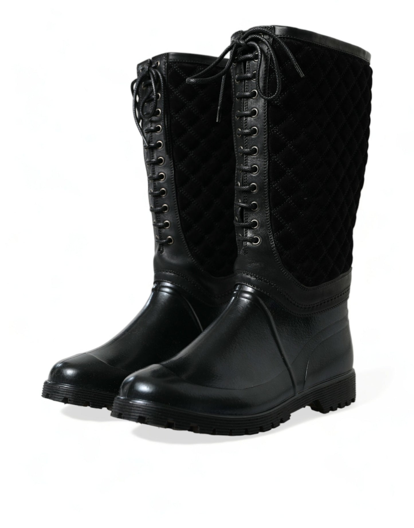 Dolce & Gabbana – Regenstiefel „Chioggia“ aus Wildleder in Schwarz