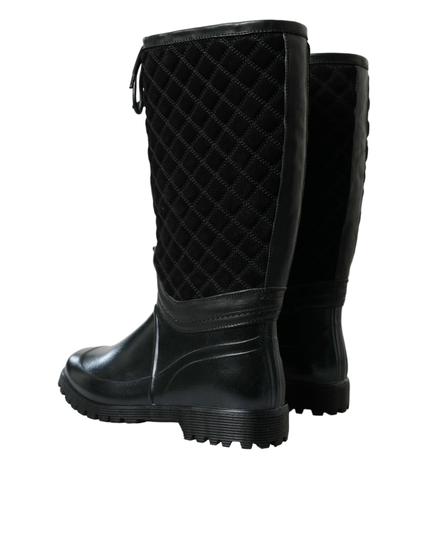 Dolce & Gabbana – Regenstiefel „Chioggia“ aus Wildleder in Schwarz