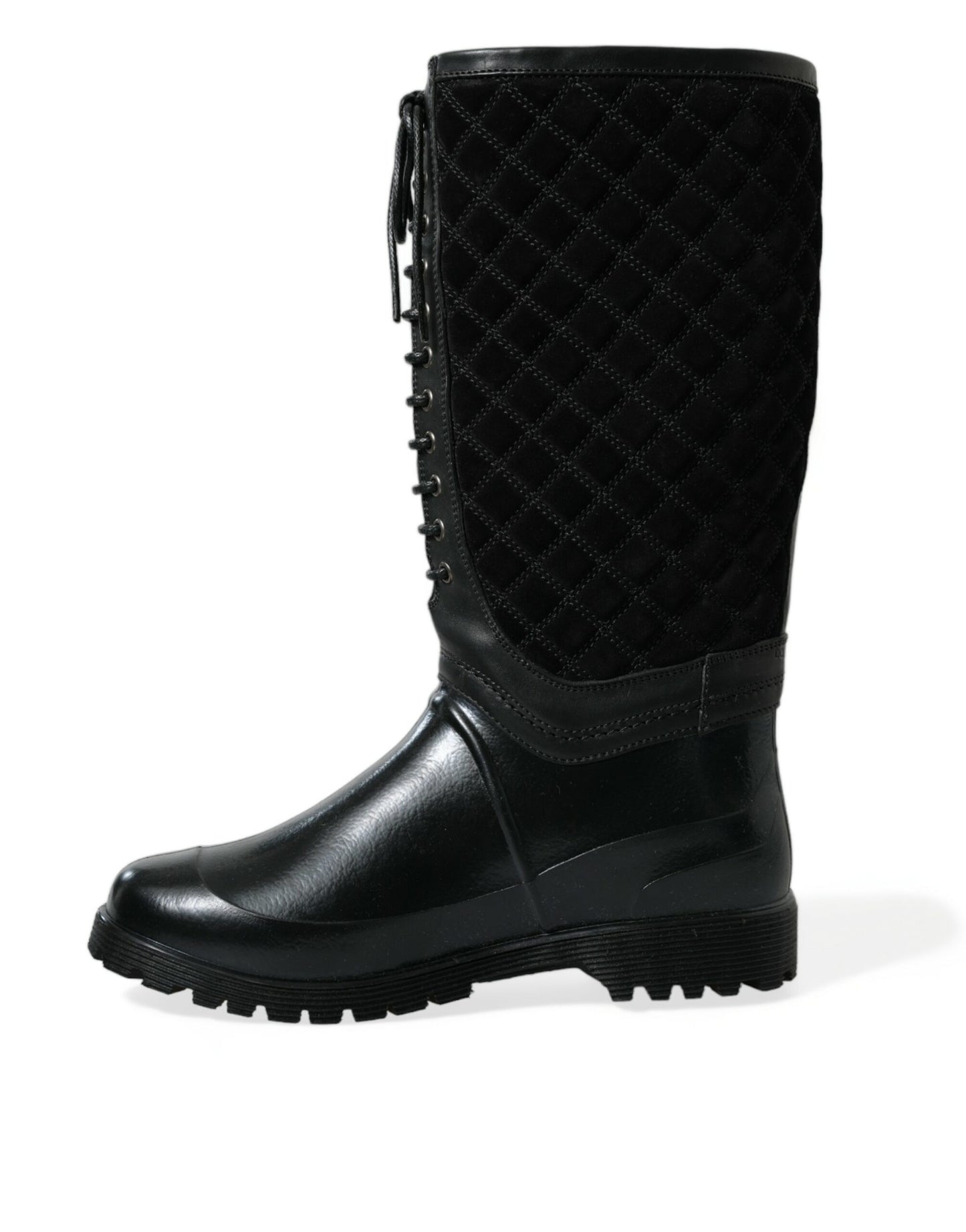 Dolce & Gabbana – Regenstiefel „Chioggia“ aus Wildleder in Schwarz