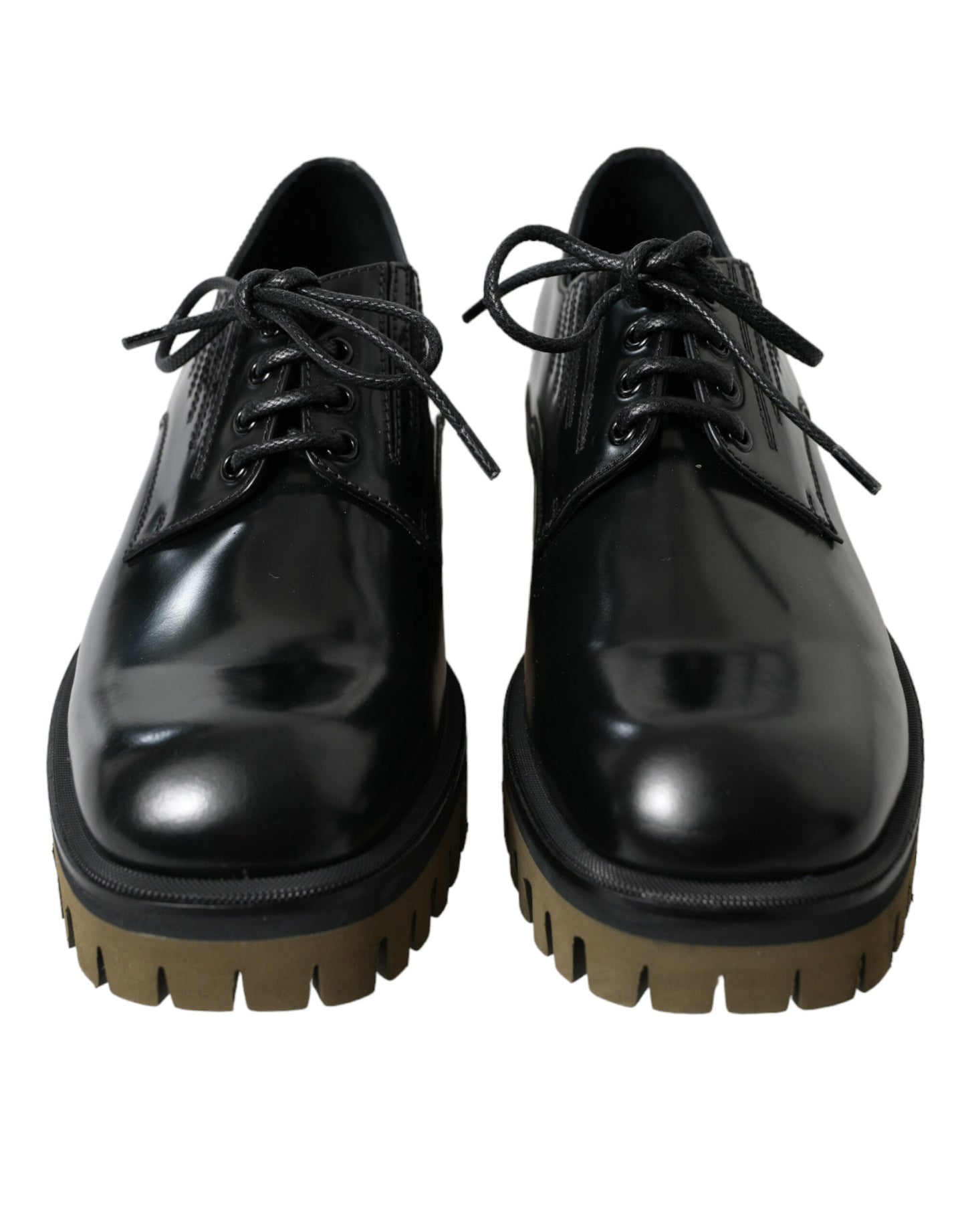Dolce & Gabbana – Derby-Schnürschuhe aus schwarzem Leder für Herren