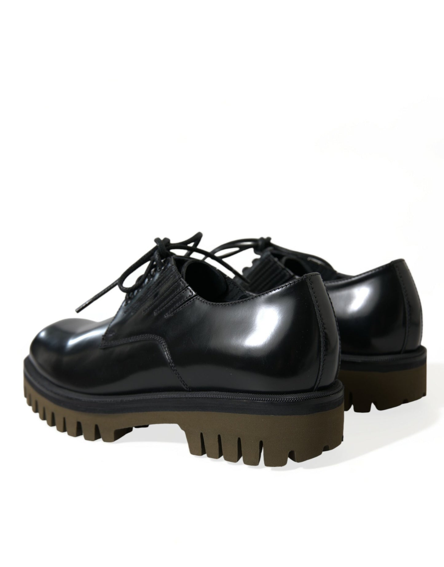 Dolce & Gabbana – Derby-Schnürschuhe aus schwarzem Leder für Herren