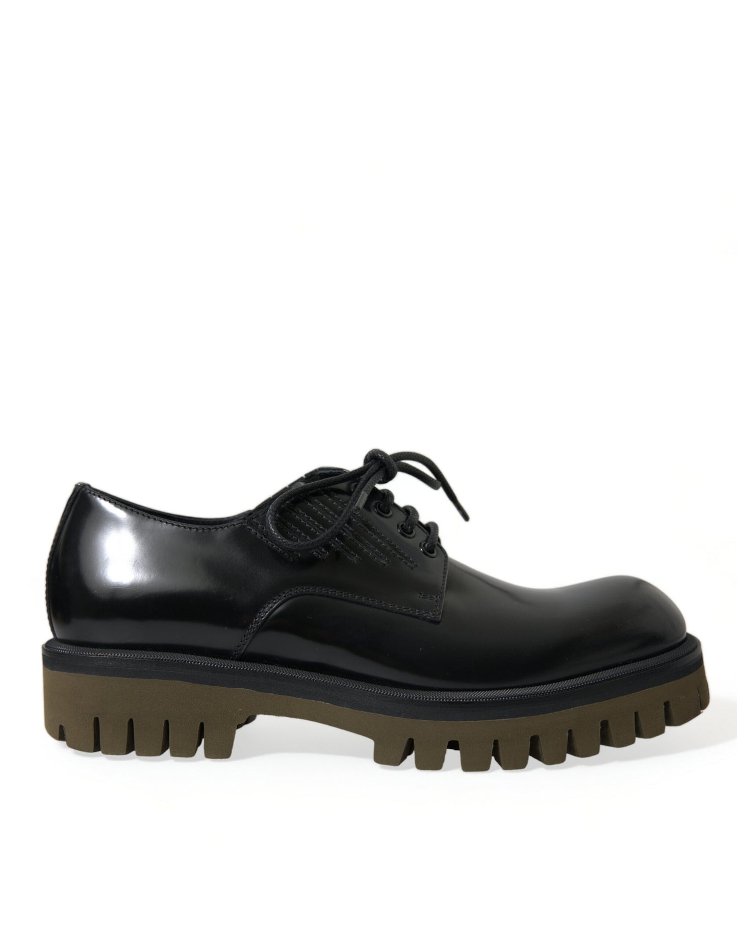 Dolce & Gabbana – Derby-Schnürschuhe aus schwarzem Leder für Herren