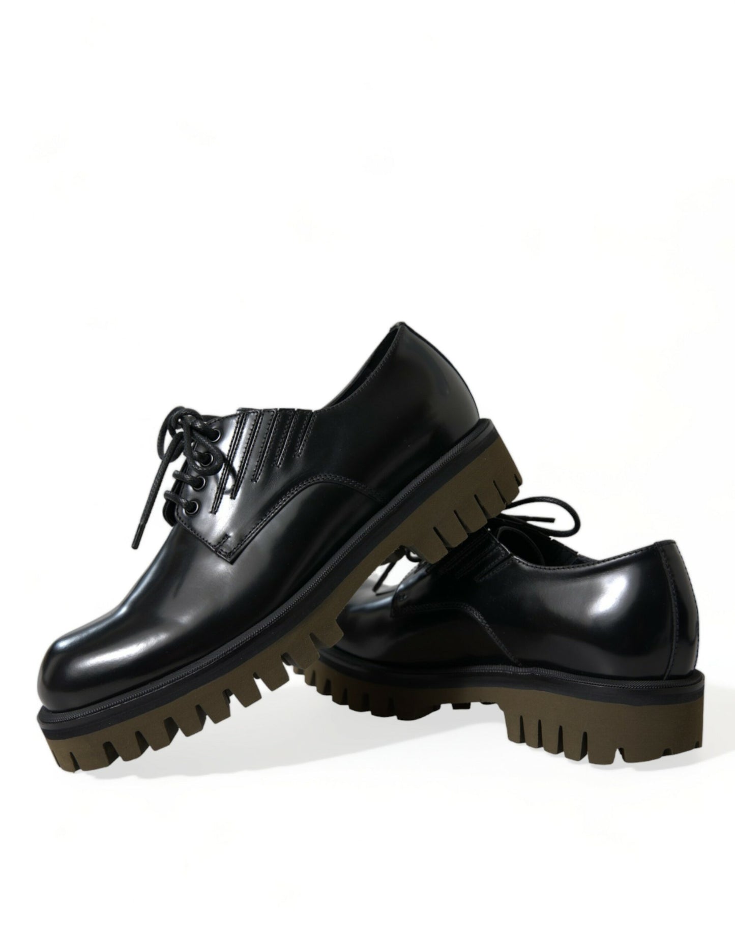 Dolce & Gabbana – Derby-Schnürschuhe aus schwarzem Leder für Herren