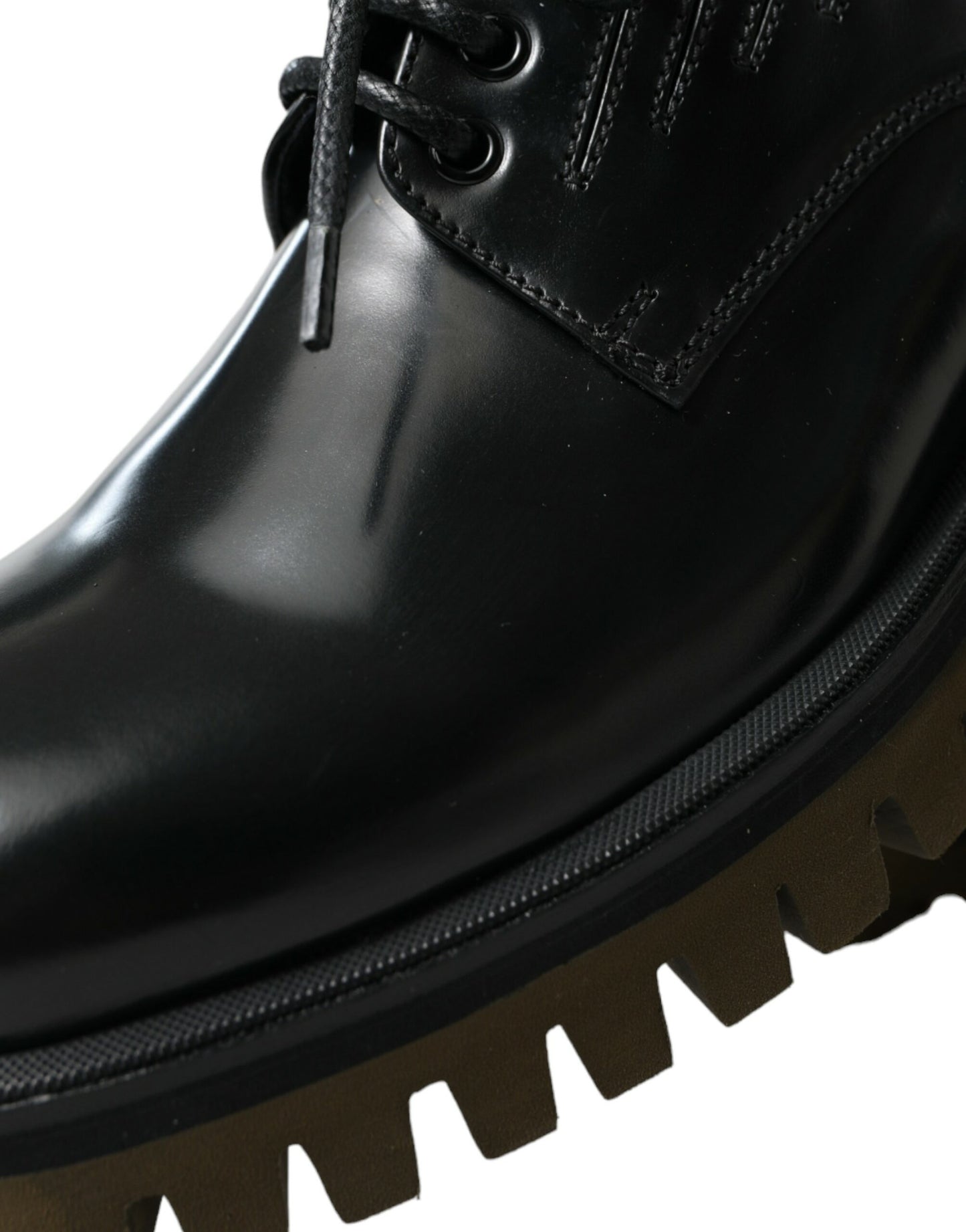 Dolce & Gabbana – Derby-Schnürschuhe aus schwarzem Leder für Herren
