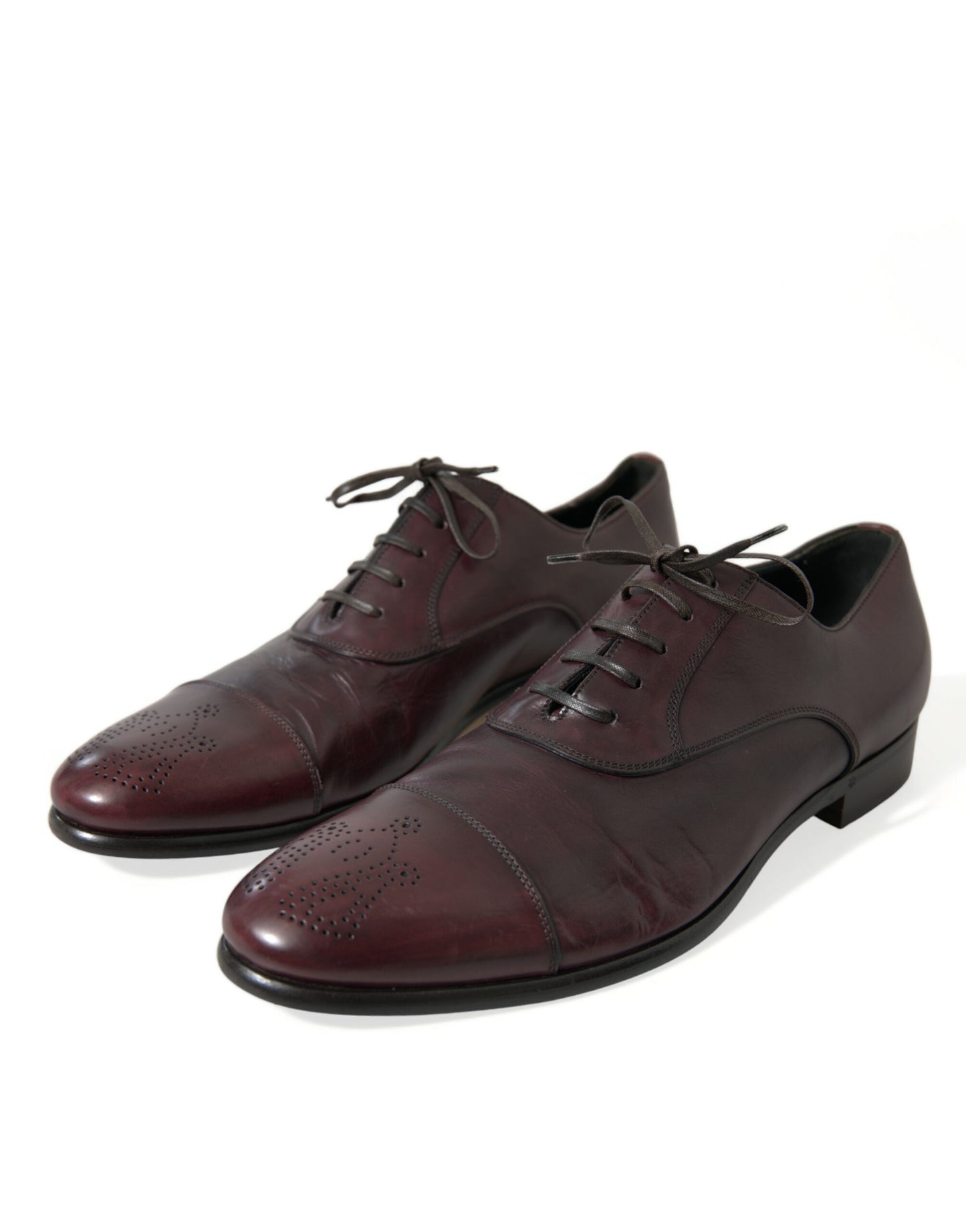 Dolce & Gabbana – Formelle Derby-Schuhe aus bordeauxfarbenem Leder für Herren