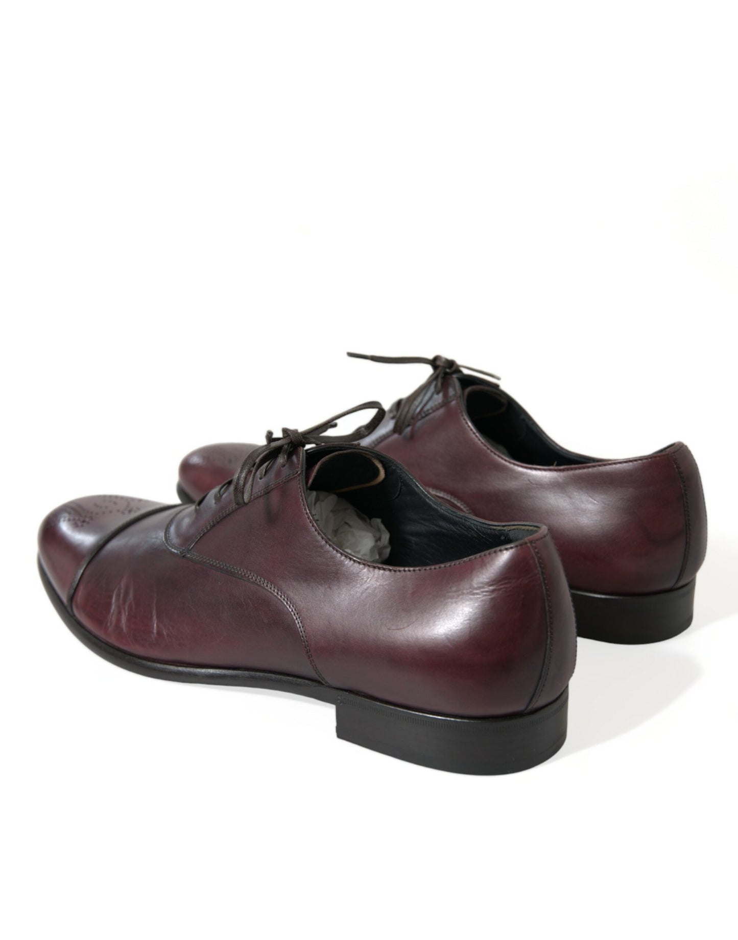 Dolce & Gabbana – Formelle Derby-Schuhe aus bordeauxfarbenem Leder für Herren