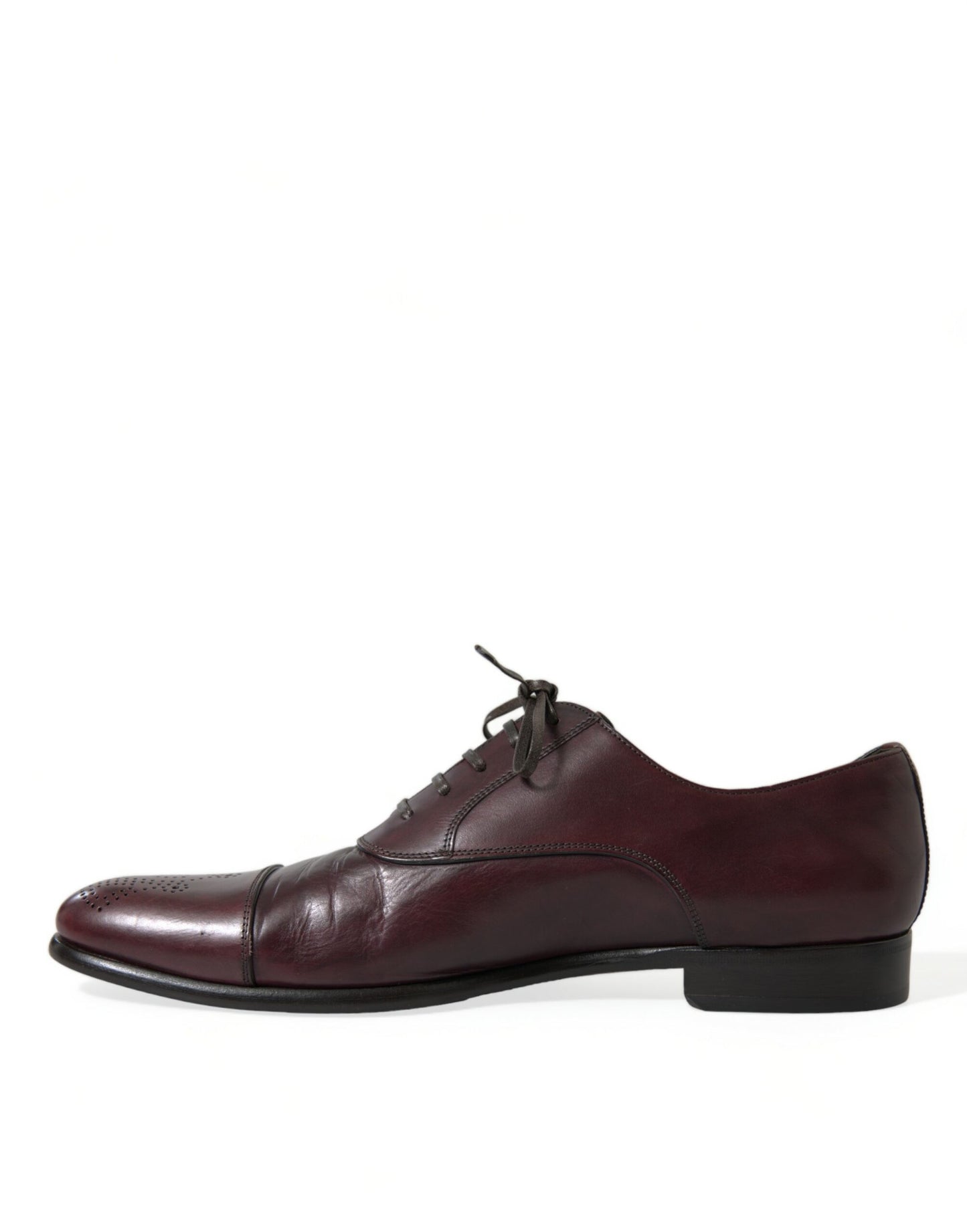 Dolce & Gabbana – Formelle Derby-Schuhe aus bordeauxfarbenem Leder für Herren