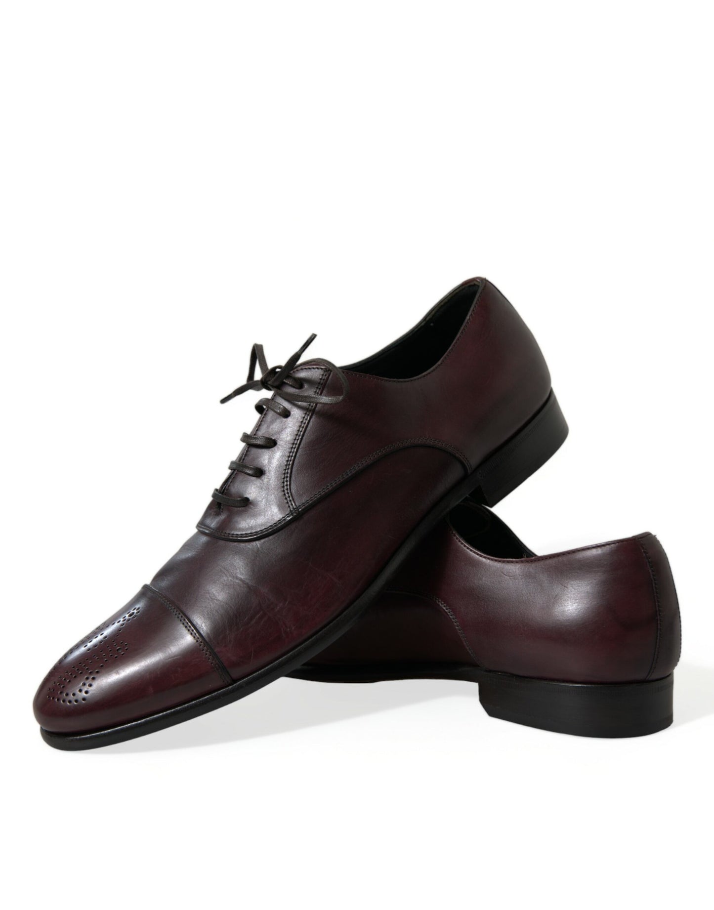 Dolce & Gabbana – Formelle Derby-Schuhe aus bordeauxfarbenem Leder für Herren