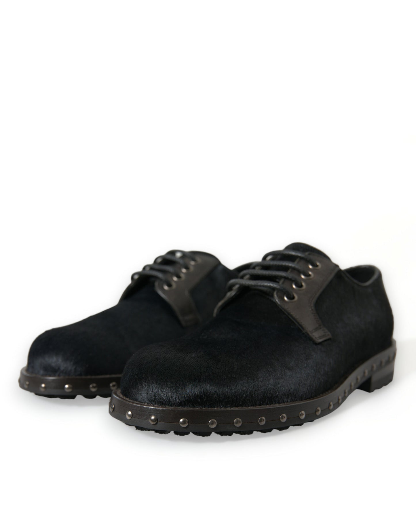 Dolce & Gabbana – Derby-Schuhe „SAN PIETRO“ aus stabilem Pelz in Schwarz