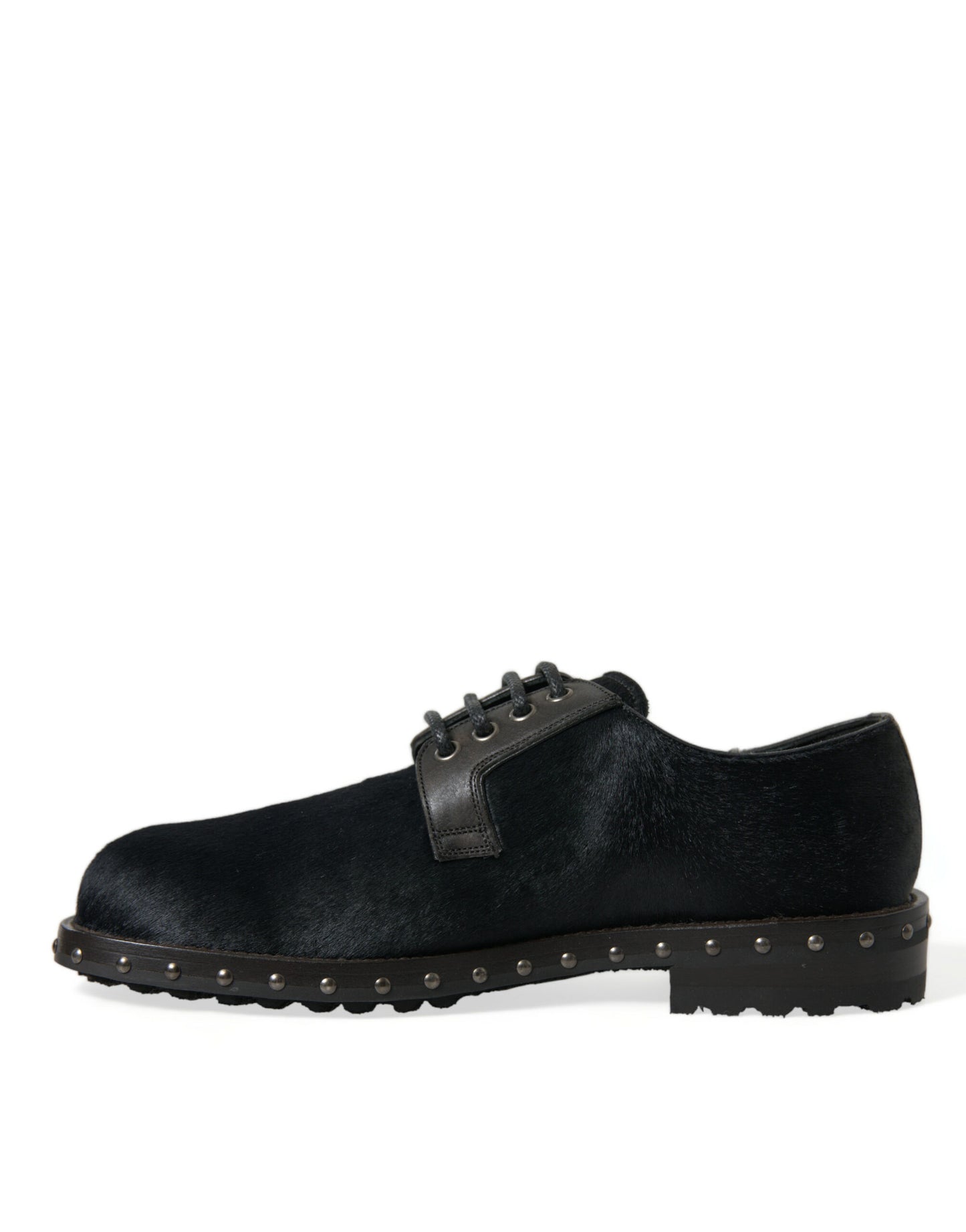 Dolce & Gabbana – Derby-Schuhe „SAN PIETRO“ aus stabilem Pelz in Schwarz