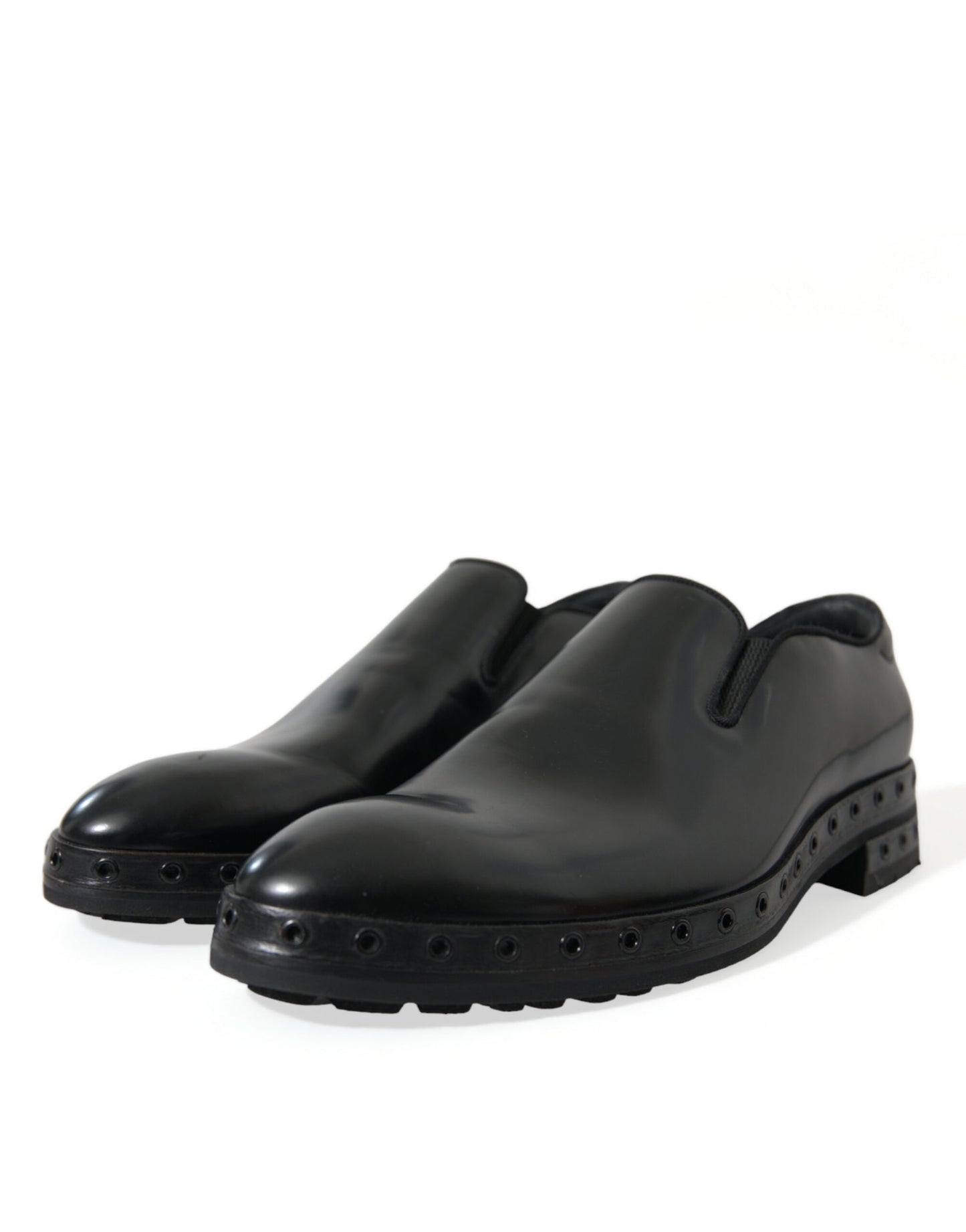 Dolce & Gabbana – Schwarze Loafer aus Leder mit Nieten