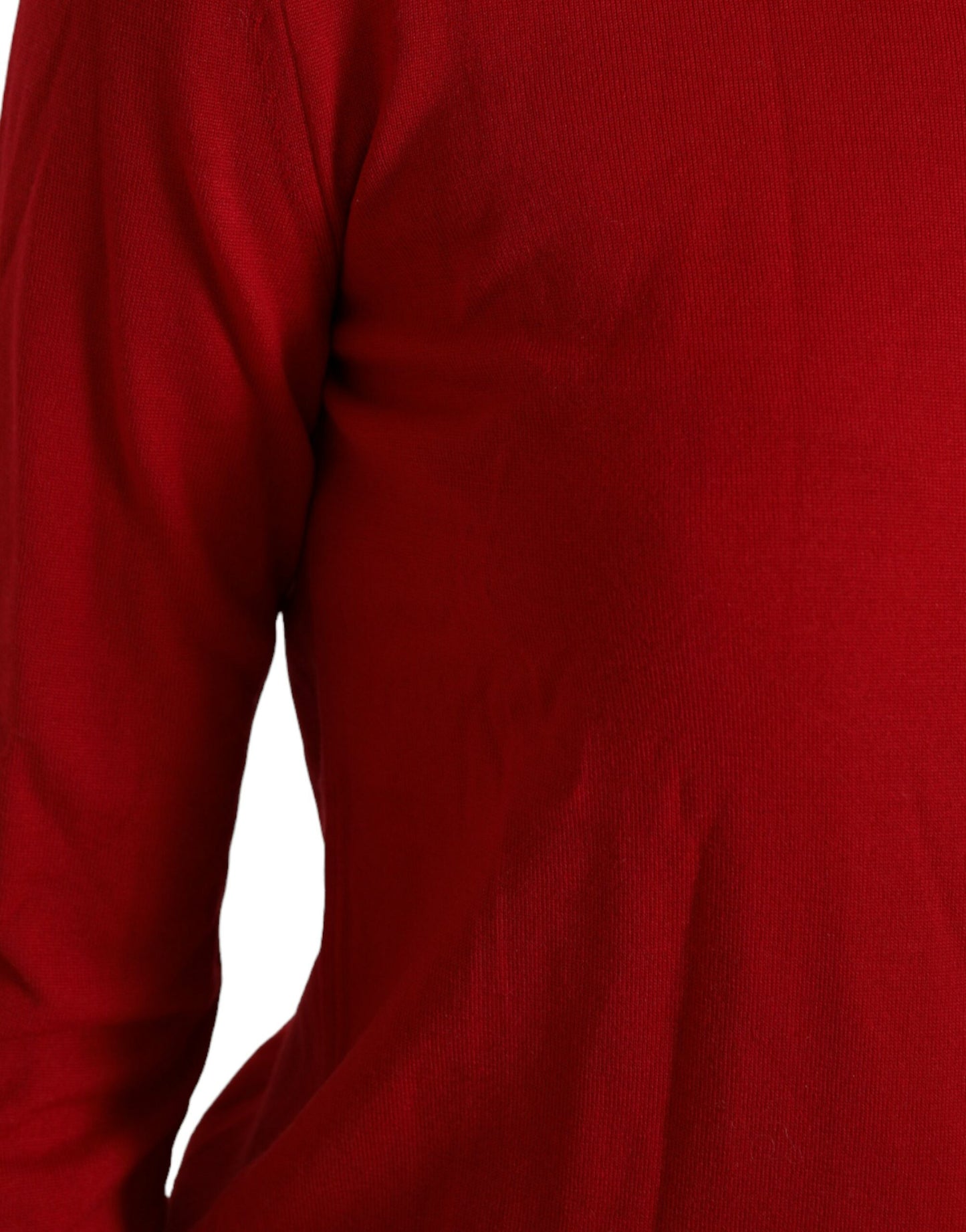 Dolce & Gabbana Roter Wollstrickpullover mit Rundhalsausschnitt