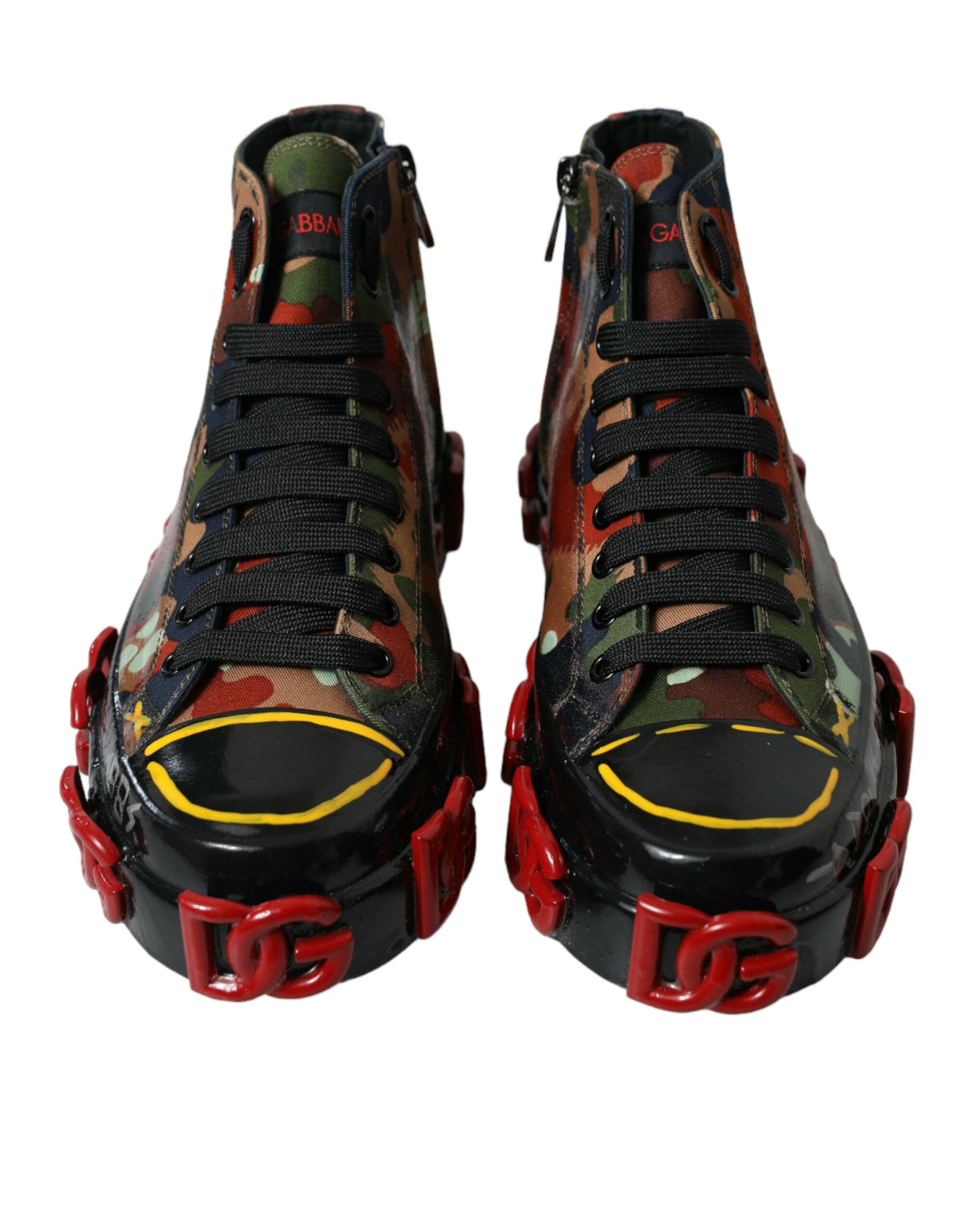 Dolce & Gabbana Multicolor Camouflage High Top Sneakers Schuhe