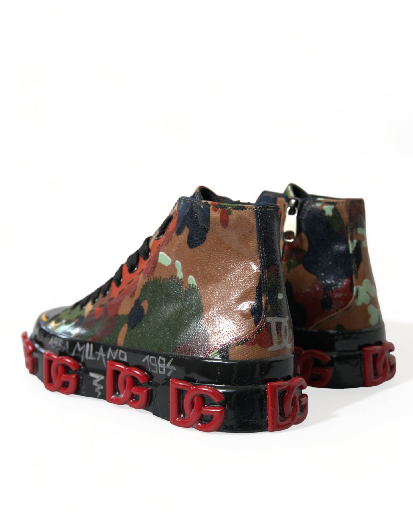 Dolce & Gabbana Multicolor Camouflage High Top Sneakers Schuhe