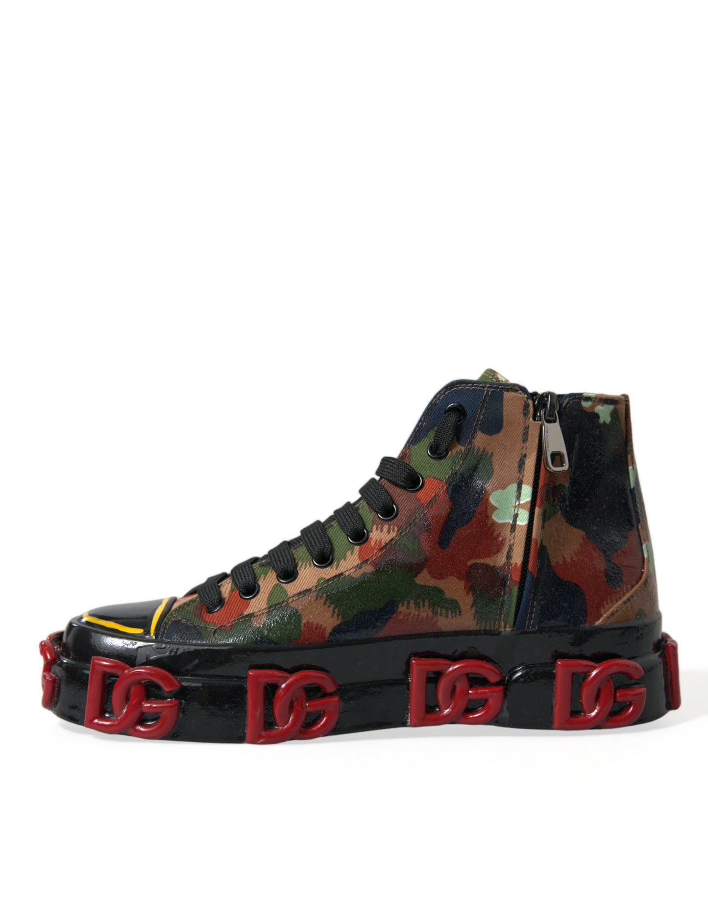 Dolce & Gabbana Multicolor Camouflage High Top Sneakers Schuhe