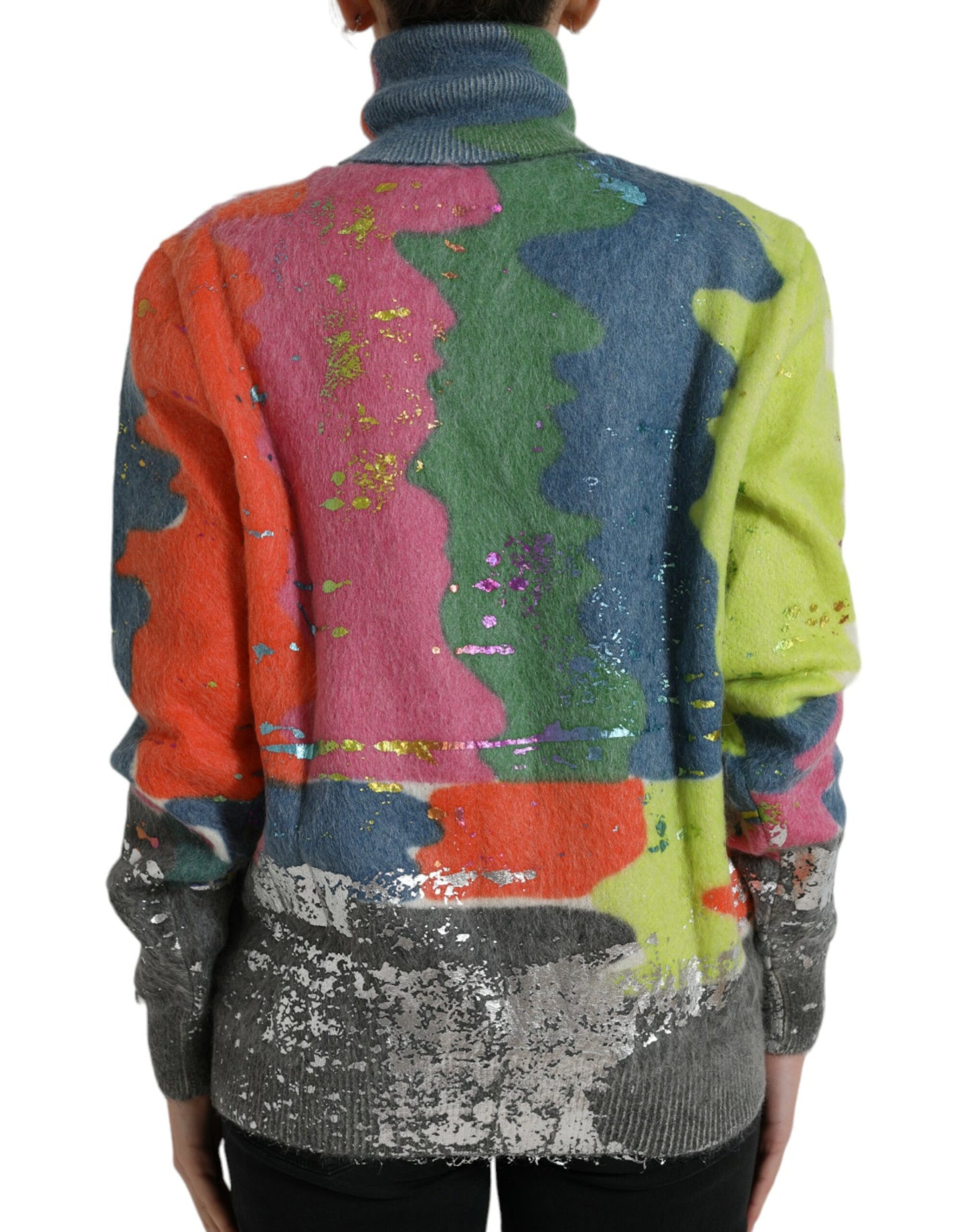 Dolce & Gabbana Mehrfarbiger Rollkragenpullover aus Mohair