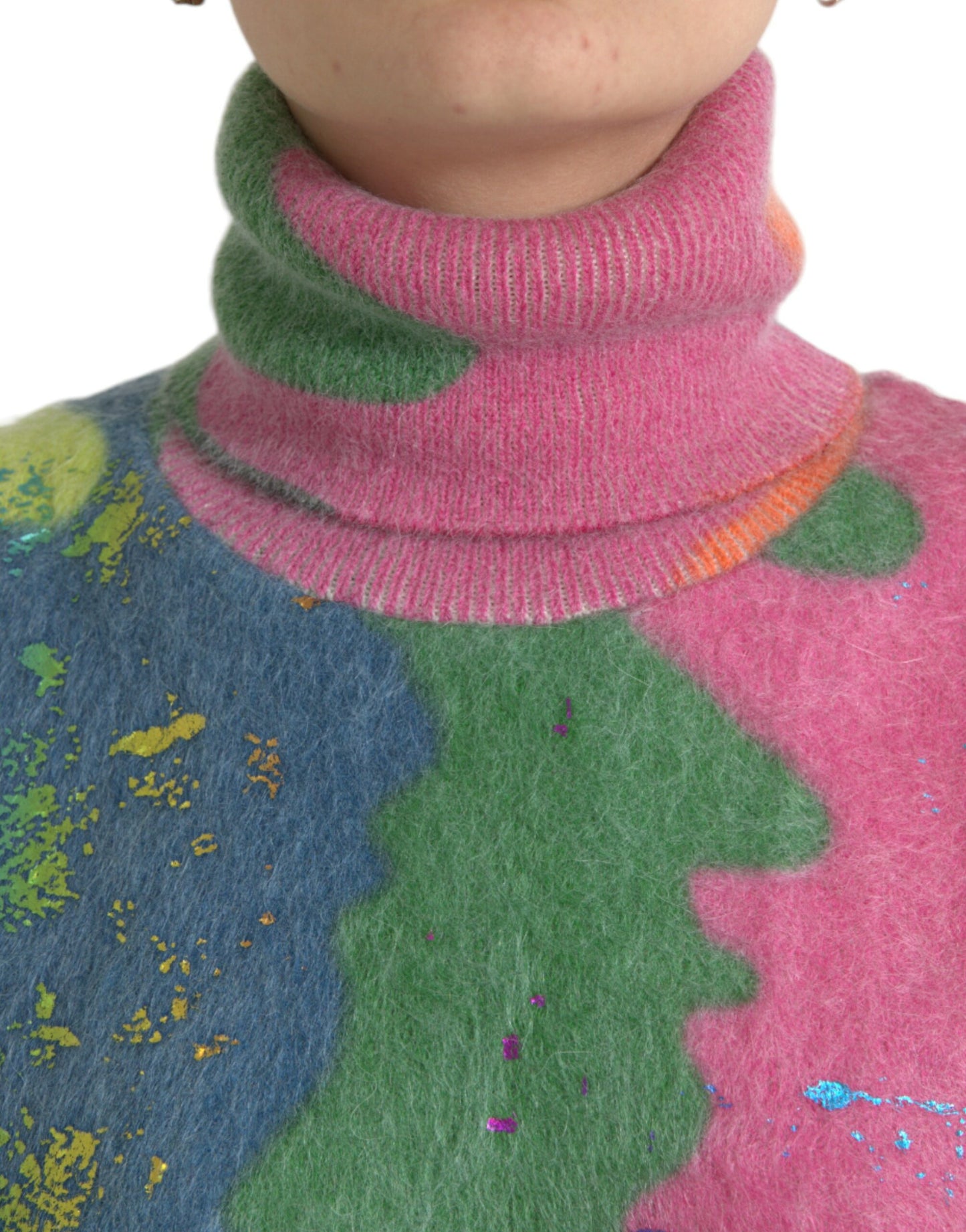 Dolce & Gabbana Mehrfarbiger Rollkragenpullover aus Mohair