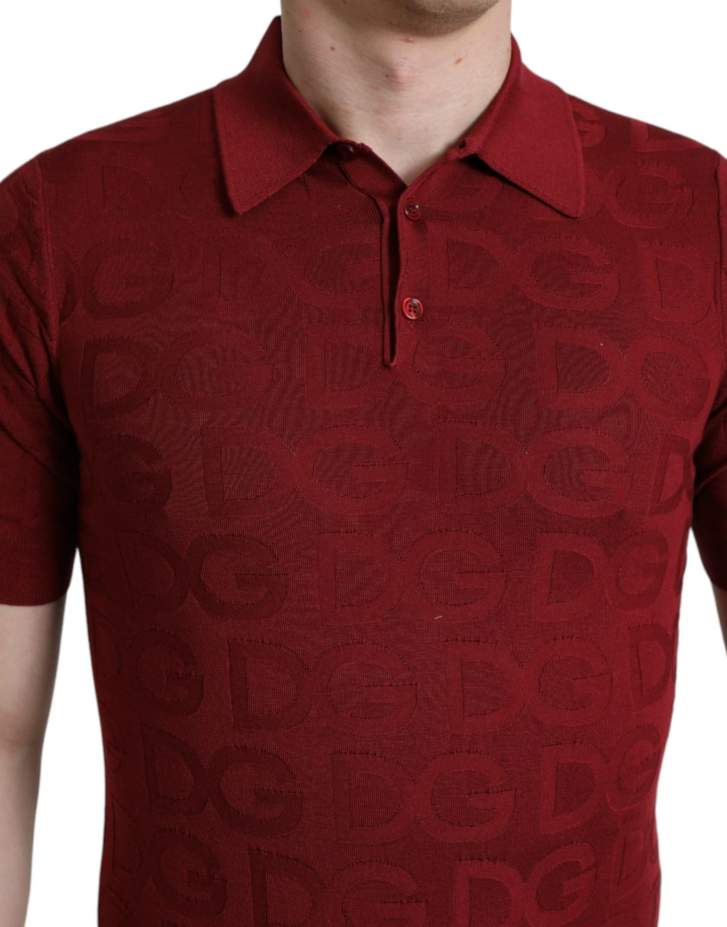 Dolce & Gabbana Kastanienbraunes Seiden-T-Shirt mit Kragen und kurzen Ärmeln