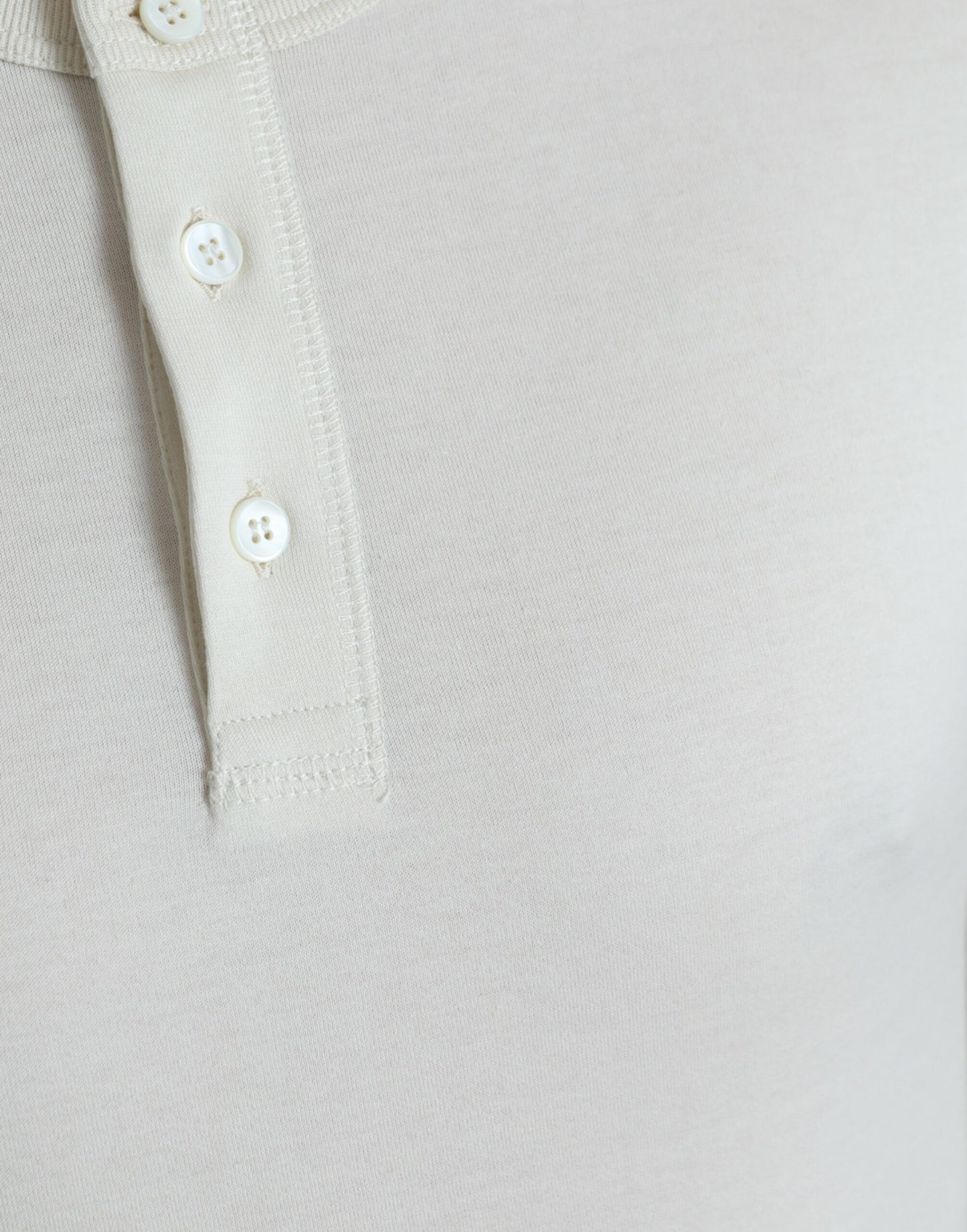 Dolce & Gabbana – Henley-Pullover aus Baumwolle in Off-White